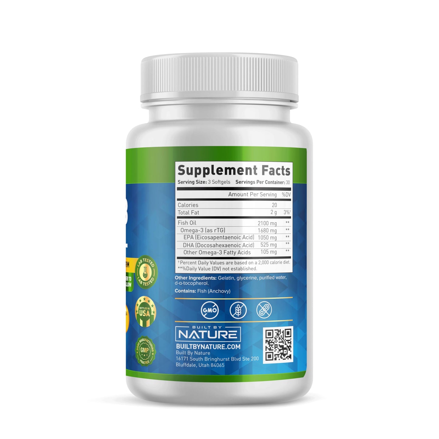 Built by Nature Omega 3 Mini Fish Oil Softgels, 90 Count