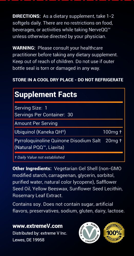 Extreme V, Inc NerveQQ Ultra Advanced Formula Neuropathy Support Softgels 30