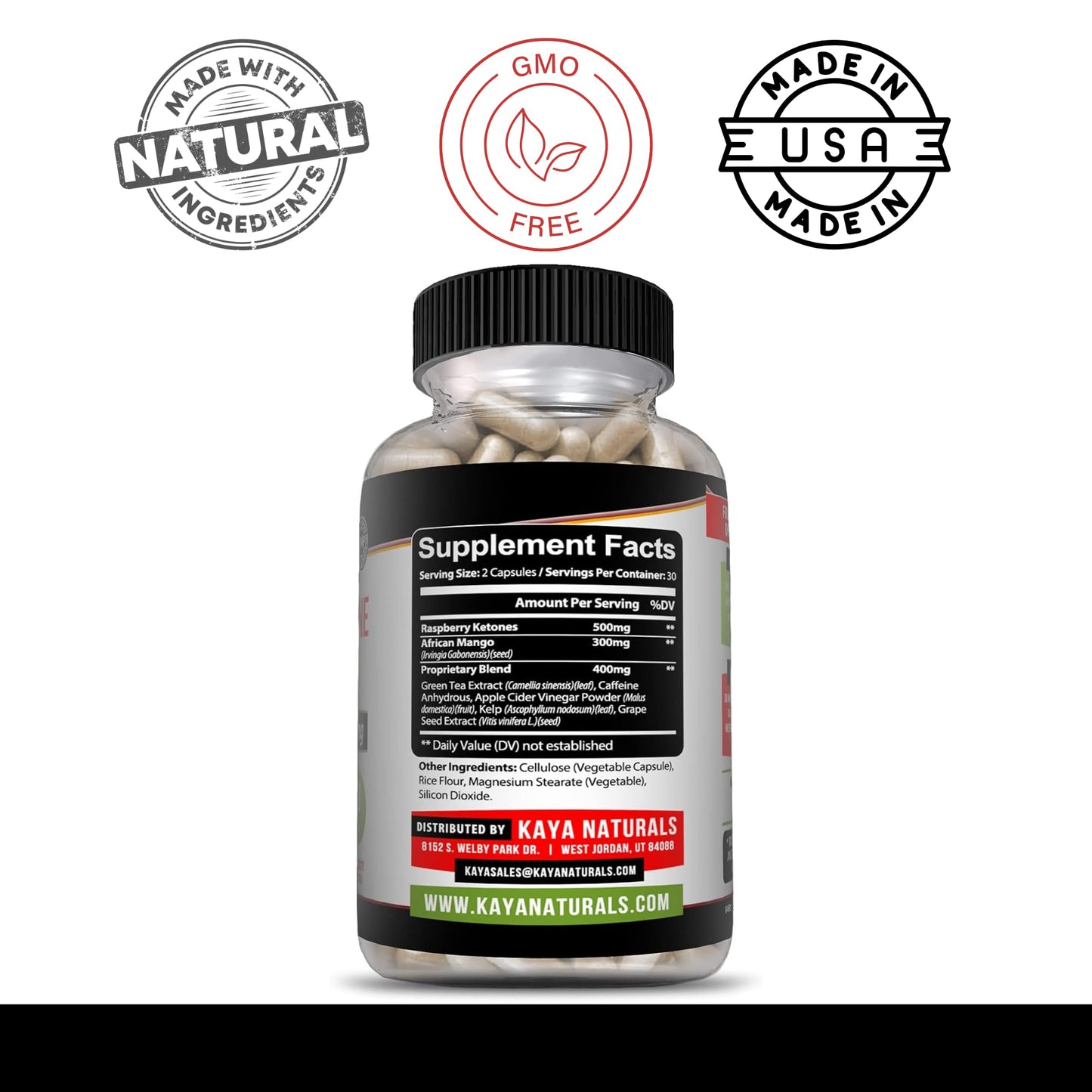 Kaya Naturals Raspberry Ketone Diet Capsule 60 Count