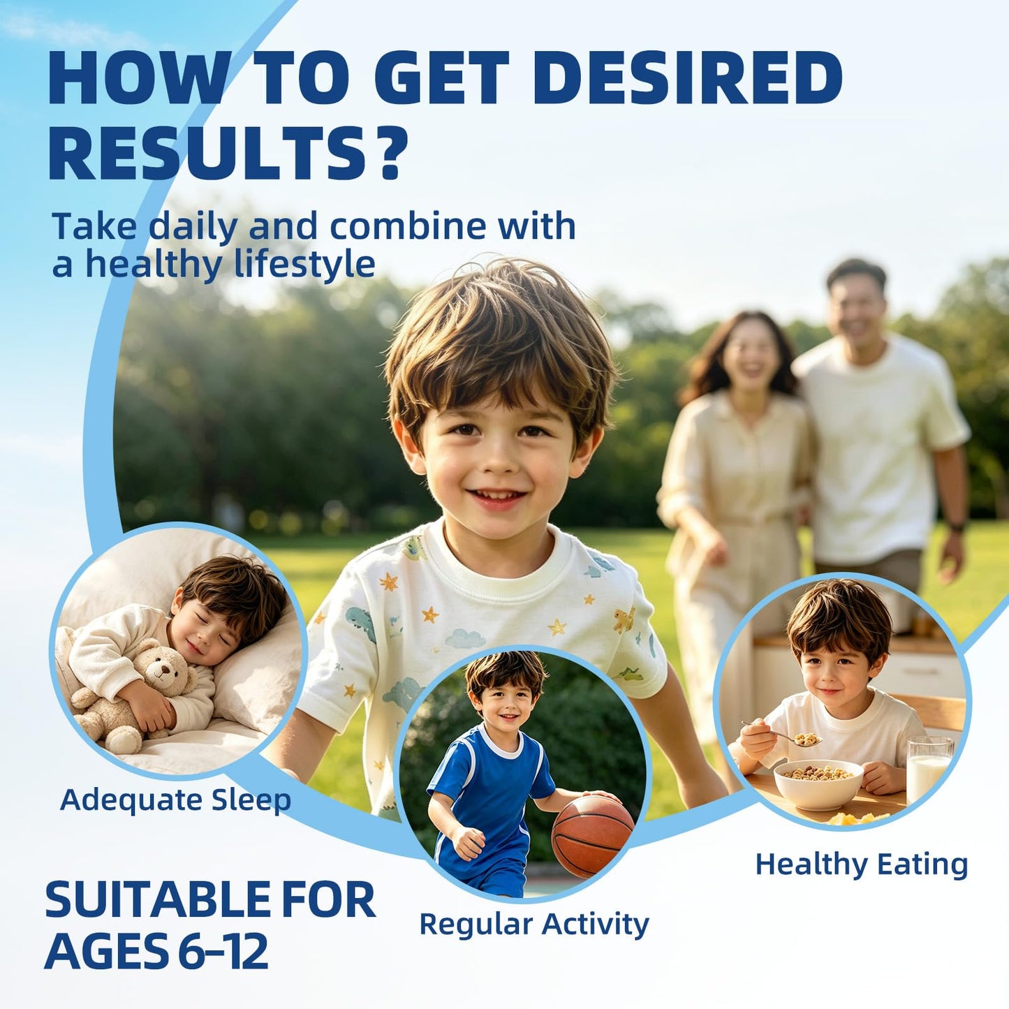 Mkule Height Growth Supplement, Bone Strength Support for Ages 6–12 120 Capsules