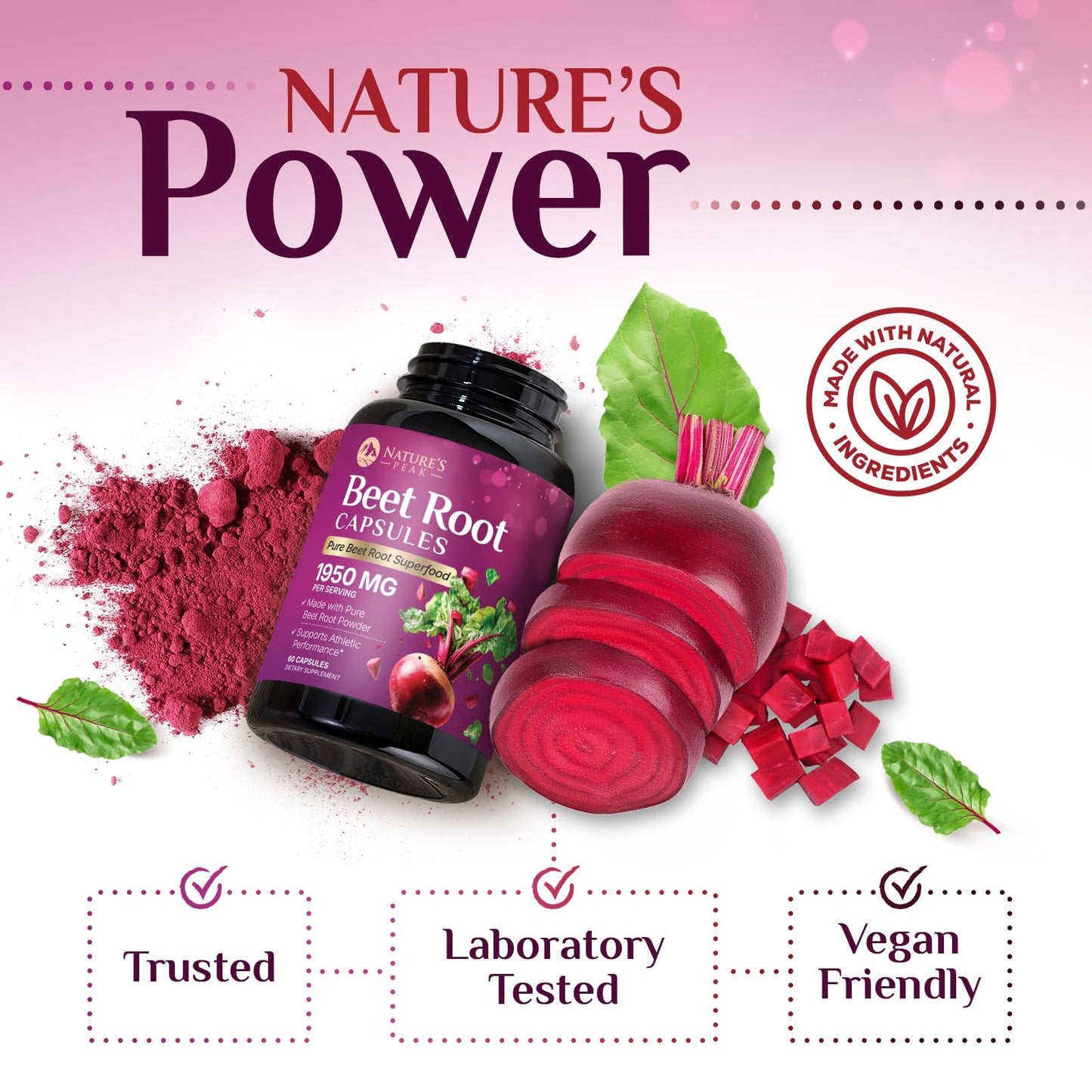Nature's Peak Beet Root Capsules 60 Count