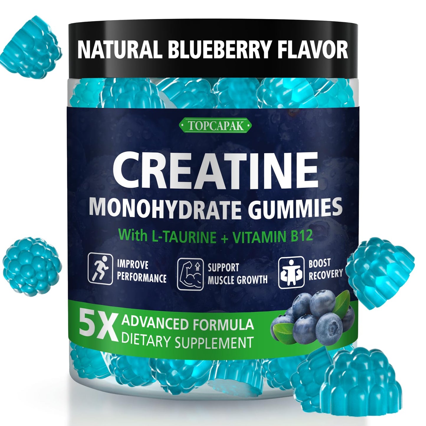 TOPCAPAK Creatine Monohydrate Gummies 60 Gummies