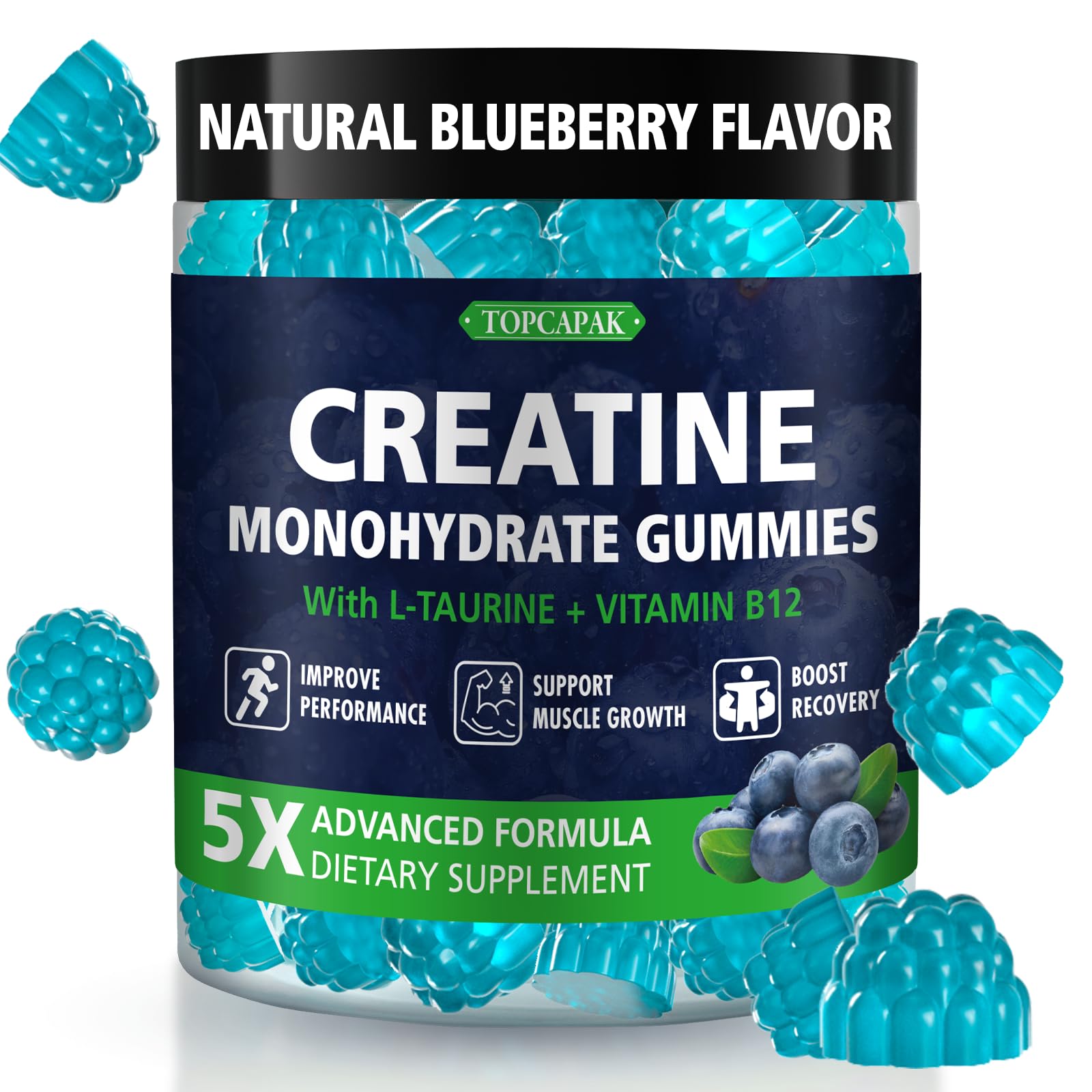 TOPCAPAK Creatine Monohydrate Gummies 60 Gummies