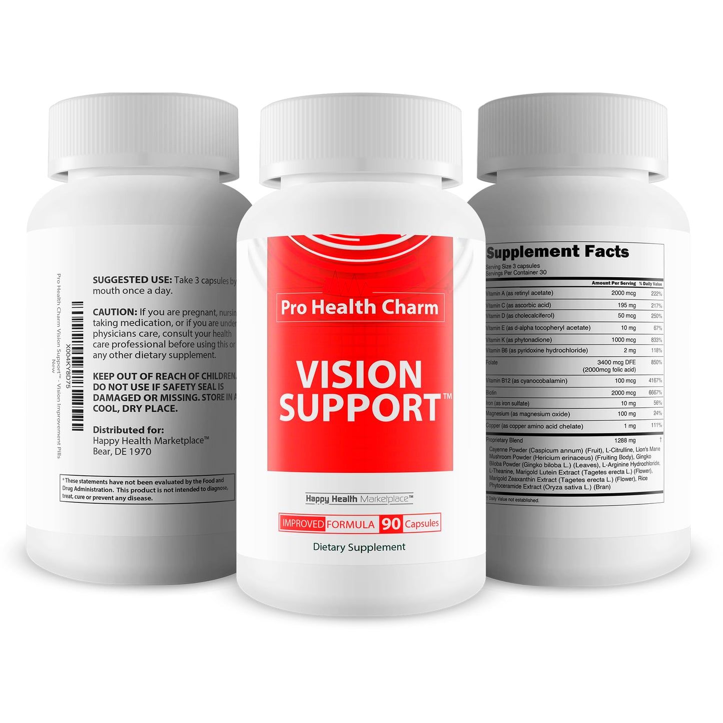 Happy Health Marketplace Pro Health Charm Vision Support 90 Capsules
