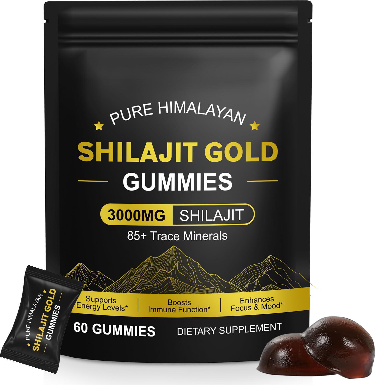 IRSRDOQU Shilajit Gummies 60 Count