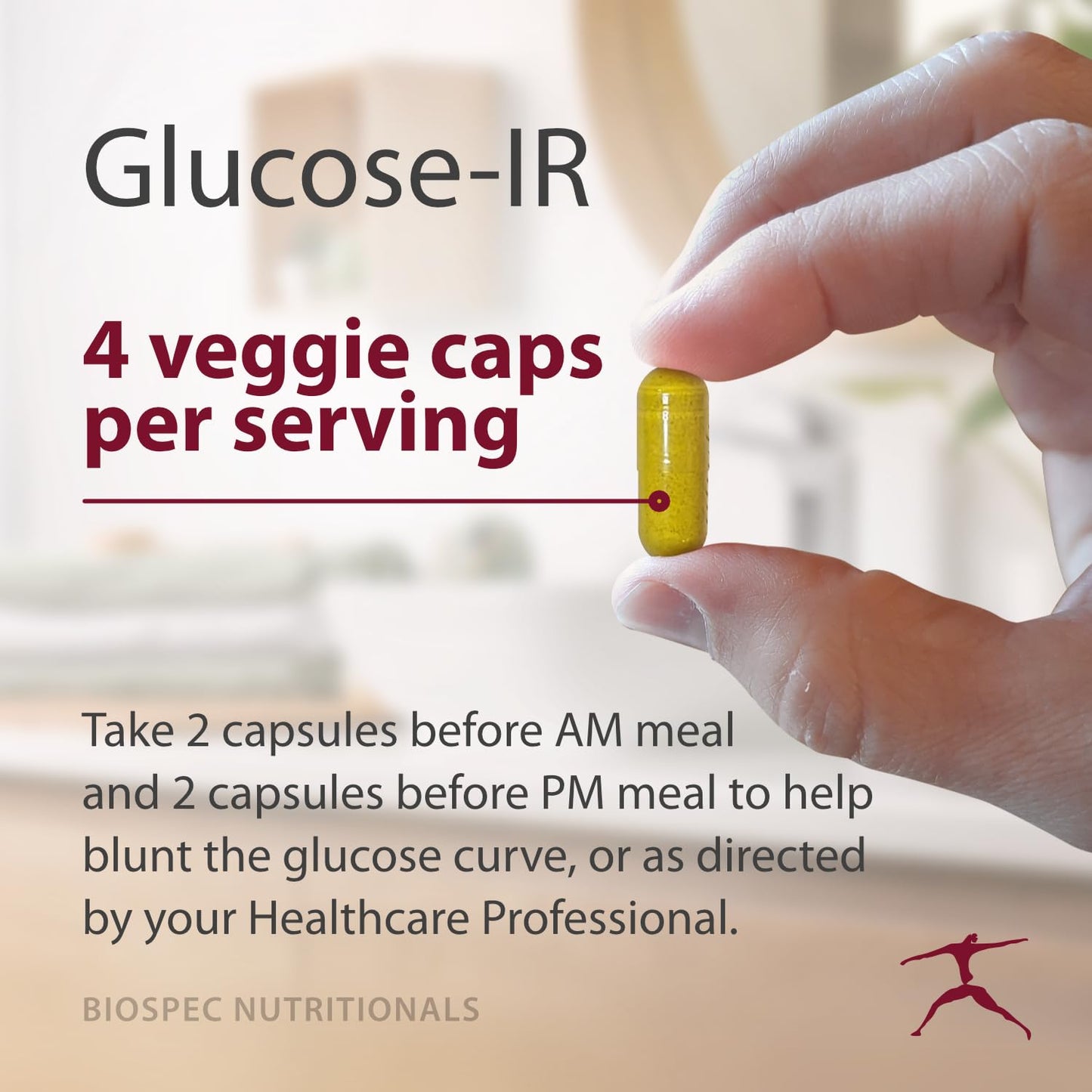 Biospec Nutritionals Glucose-IR Cinnamon Extract, Chromium, Berberine, and Biotin Capsule 120 Count