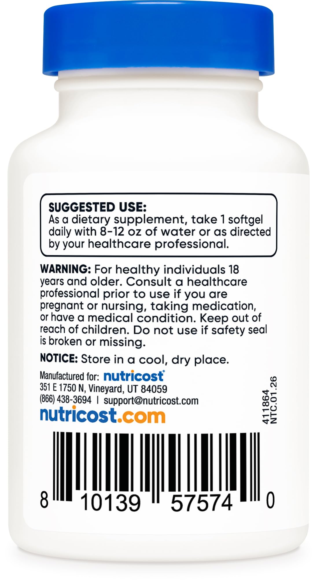 Nutricost Vitamin K2 MK-7 Supplement (100 mcg) 120 Softgels