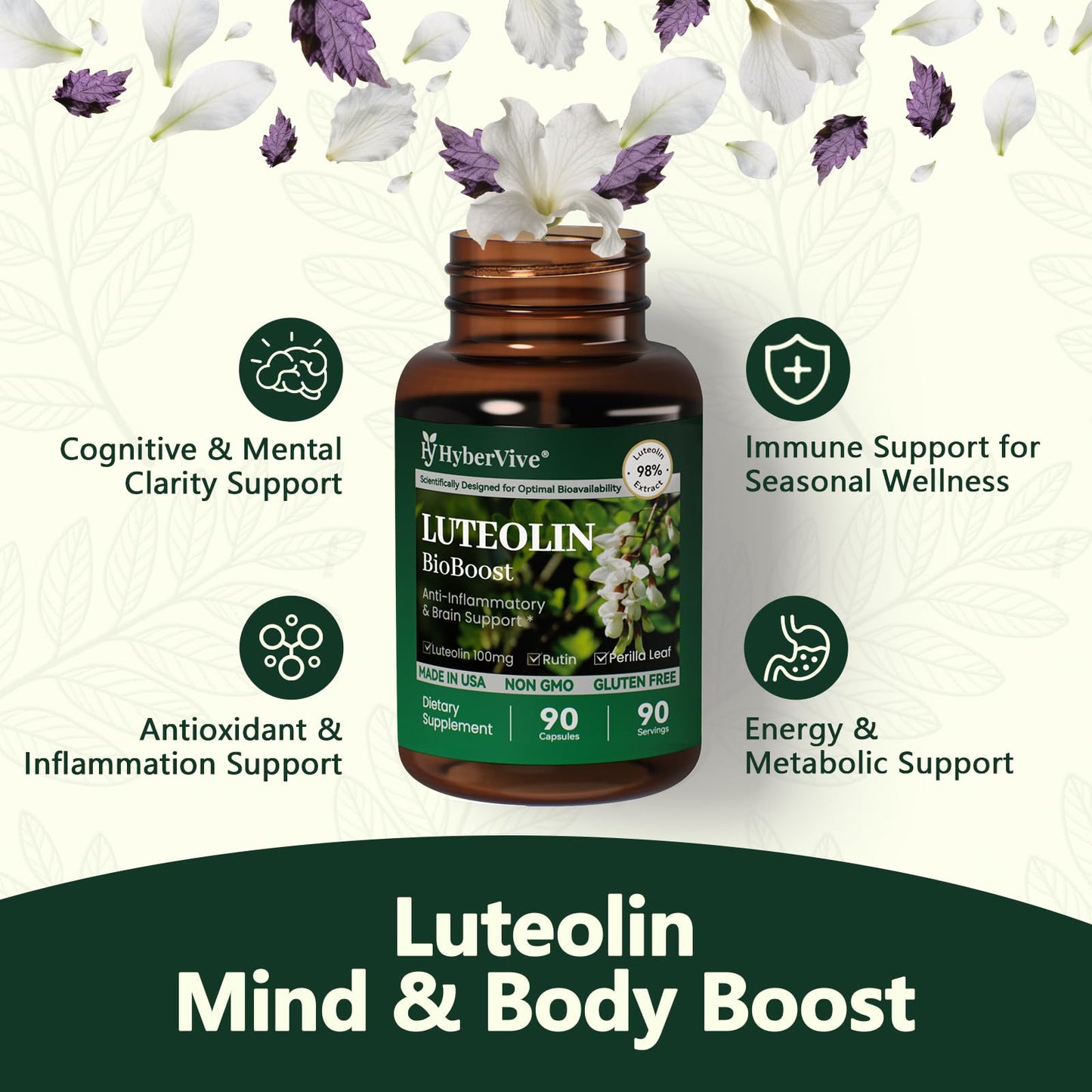 HyberVive Luteolin Supplement Capsule, 90 Count