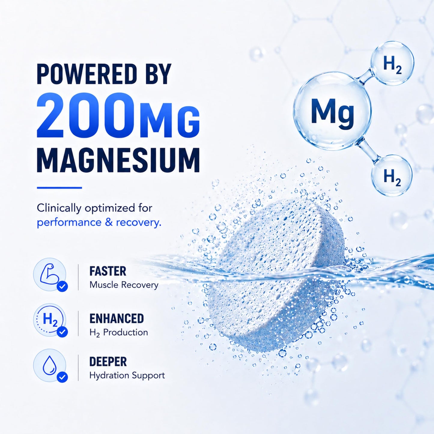 Trihood 16 PPM Molecular Hydrogen Water Tablets with Magnesium, 120 Tablets
