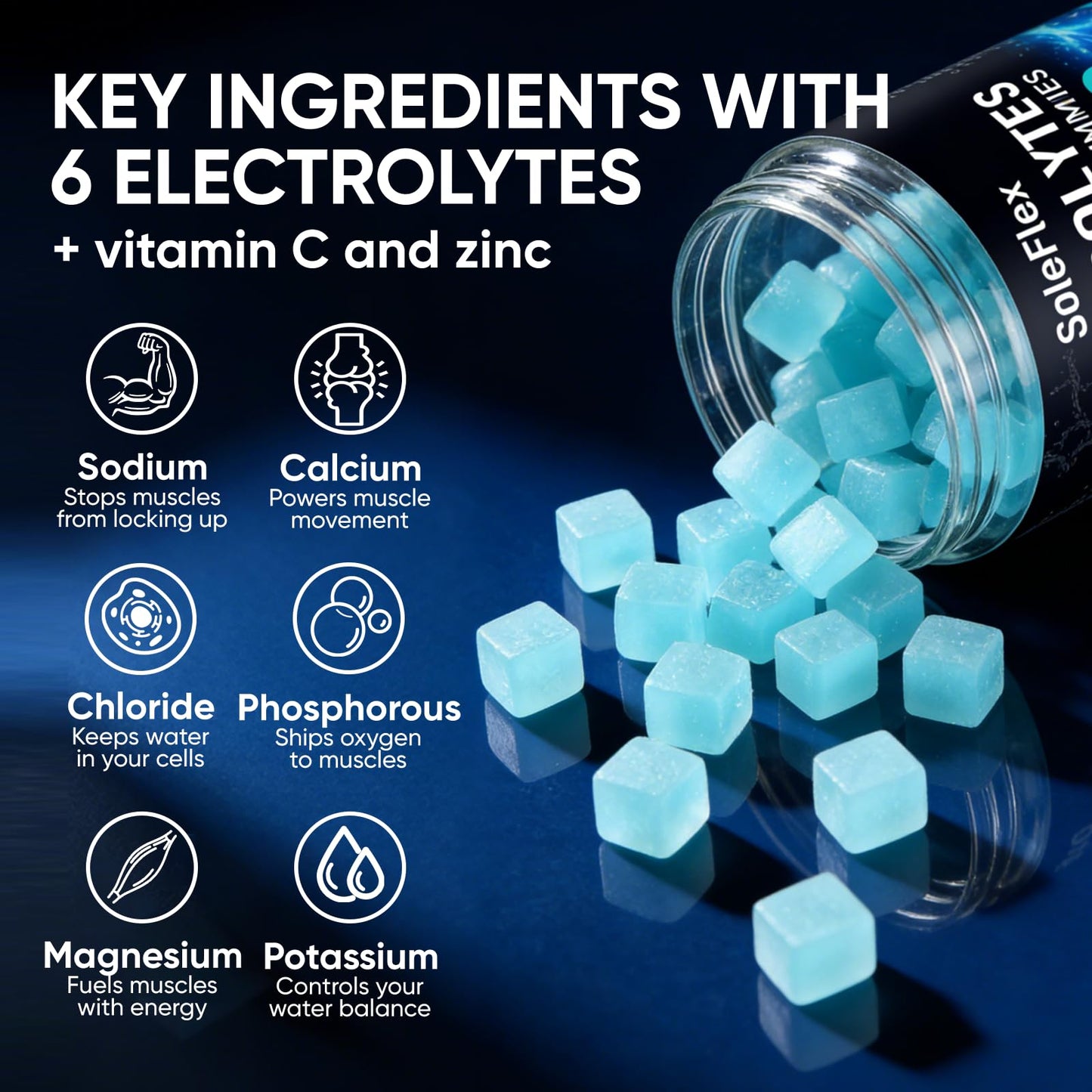 TOGOLIUN Soleflex Electrolyte Gummies for Hydration, 120 Gummies
