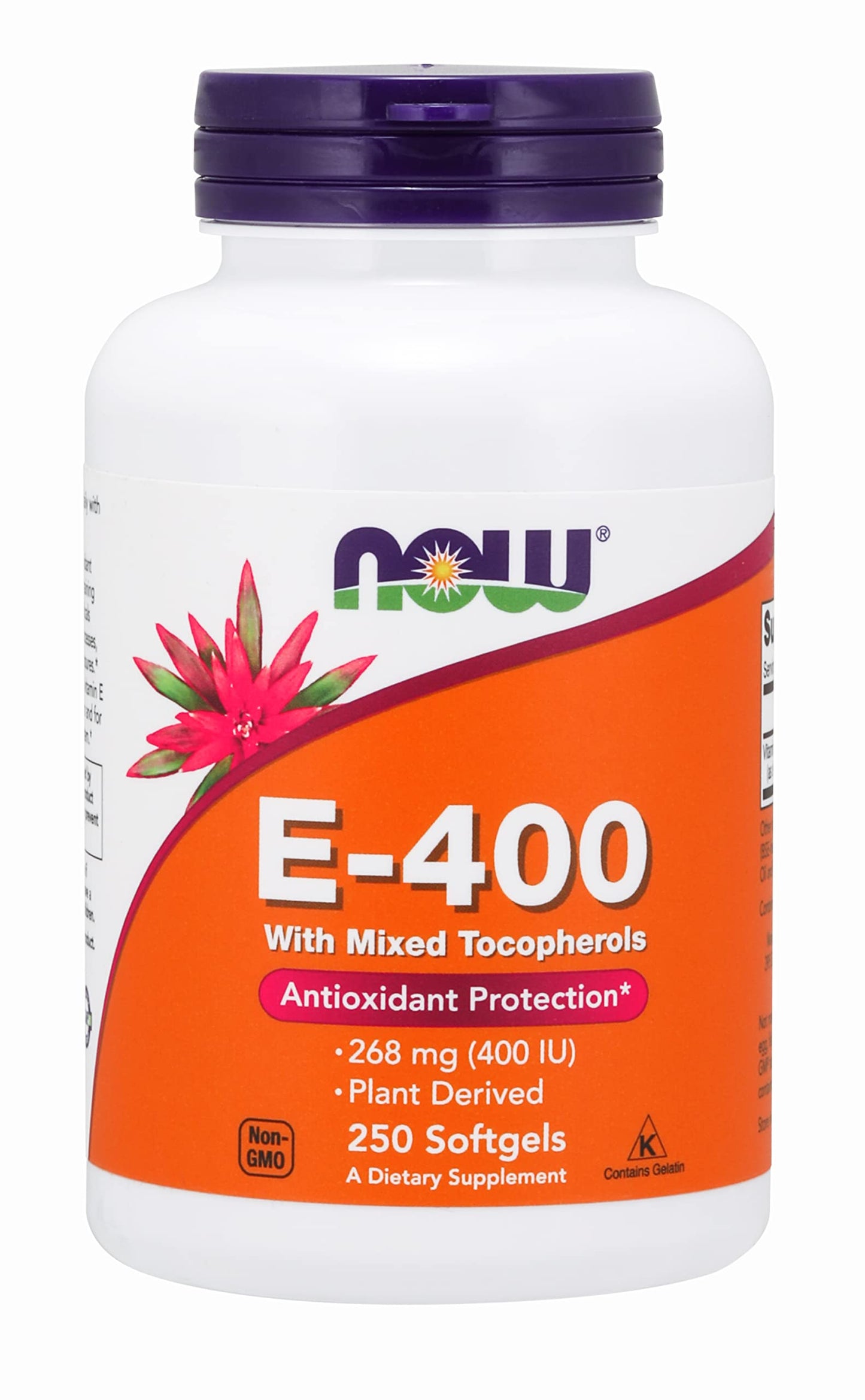 NOW Foods E-400 MT Capsules 2-Count