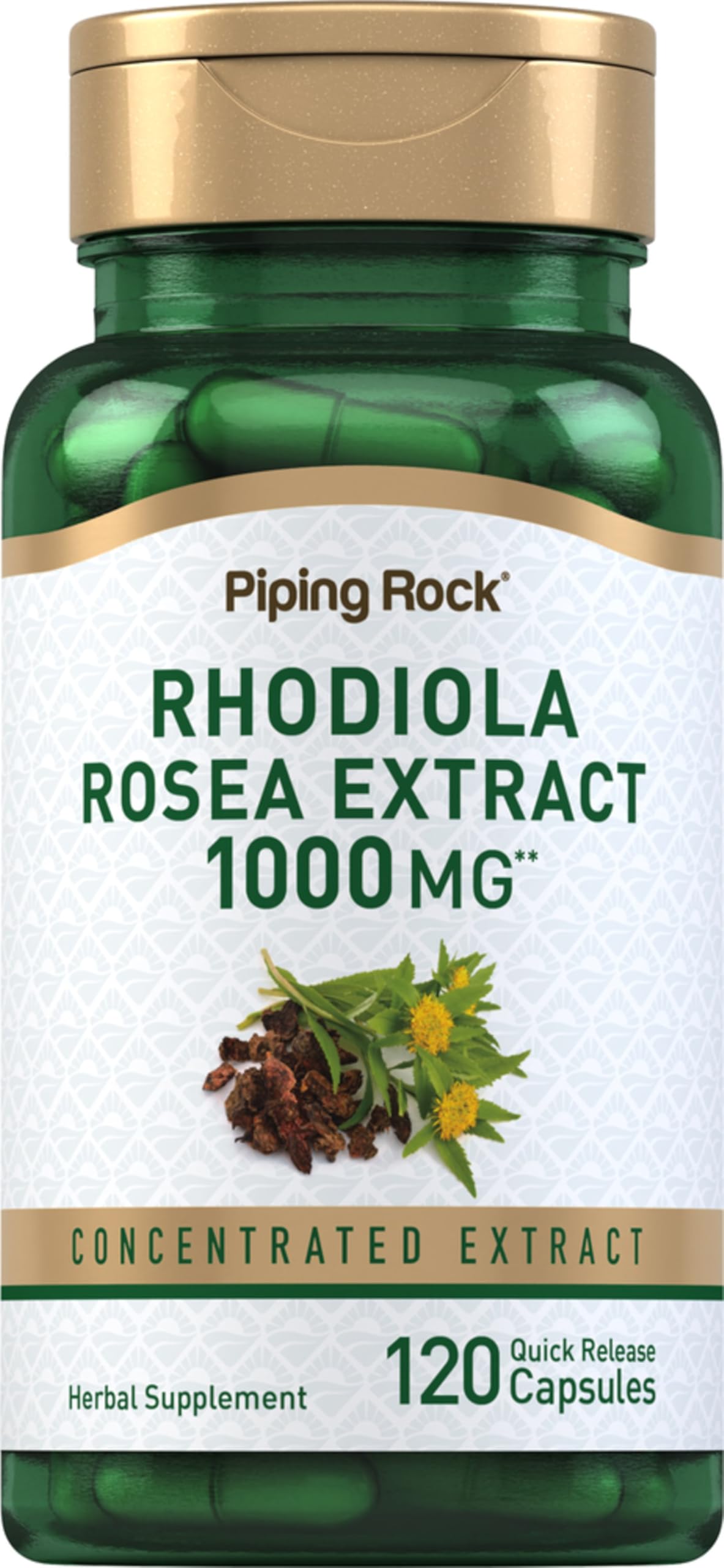 Piping Rock Rhodiola Rosea Supplement 120 Capsules