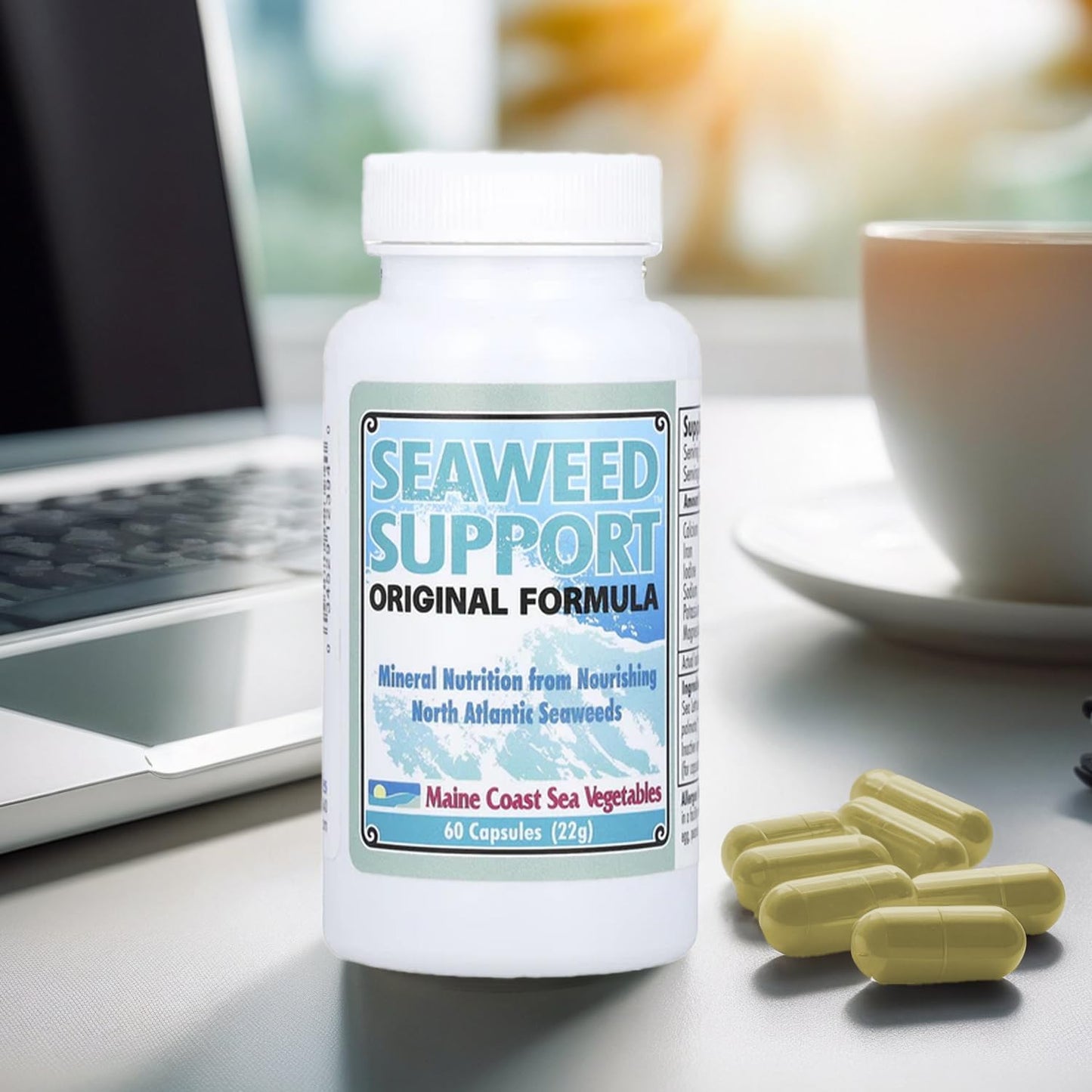Maine Coast Sea Vegetables Seaweed Support Original Formula Iodine Supplement 60 Capsules