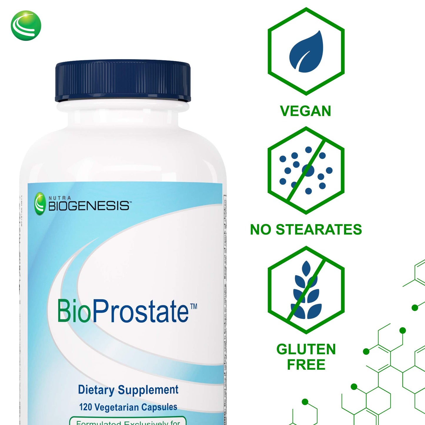 Nutra BioGenesis BioProstate Saw Palmetto for Men, Prostate Health Supplements for Men, Urination Flow Support with Pumpkin Seed, Nettle & Pygeum, 120 Capsules