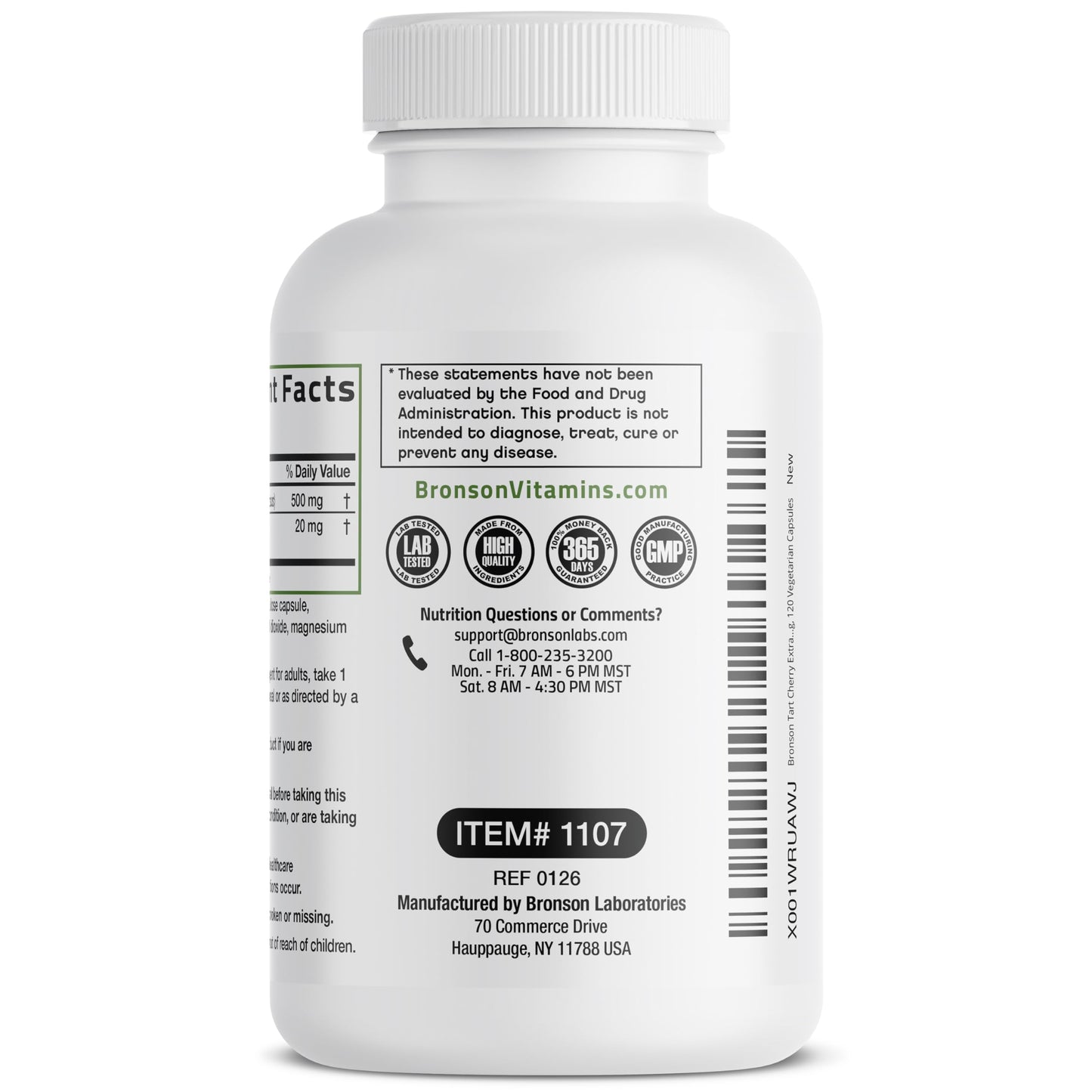 Bronson Tart Cherry Extract + Celery Seed Vegetarian Capsules 120 Count