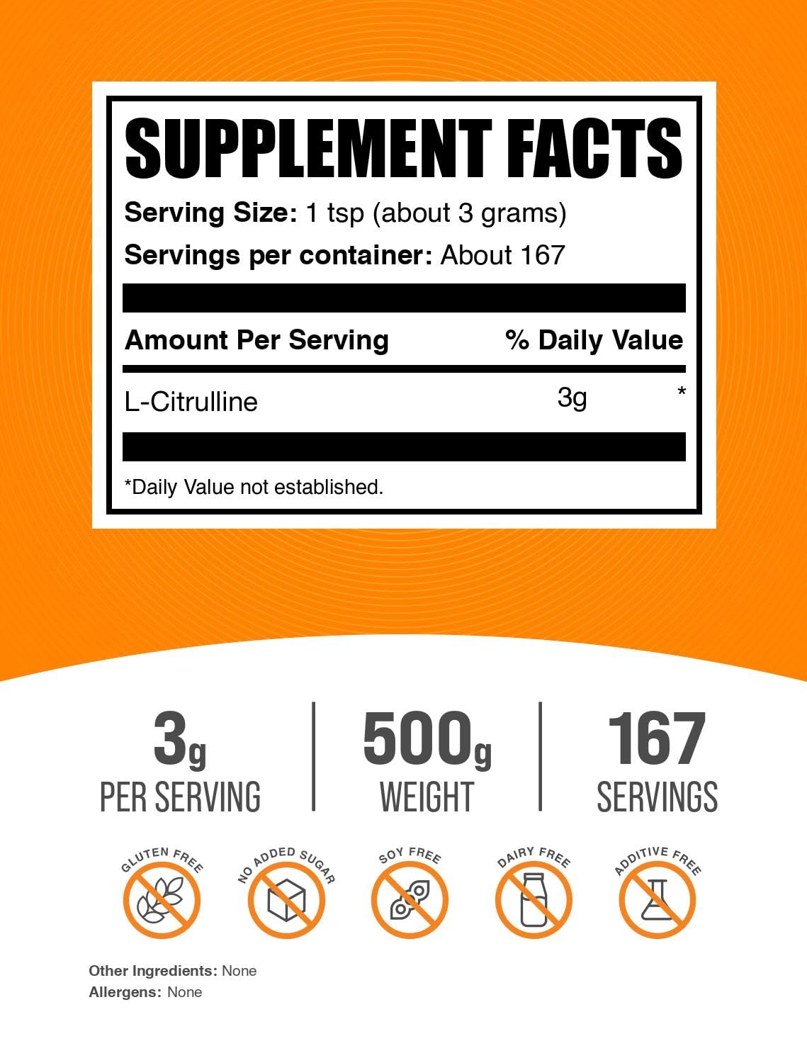 BulkSupplements L-Citrulline Powder 17.6 oz
