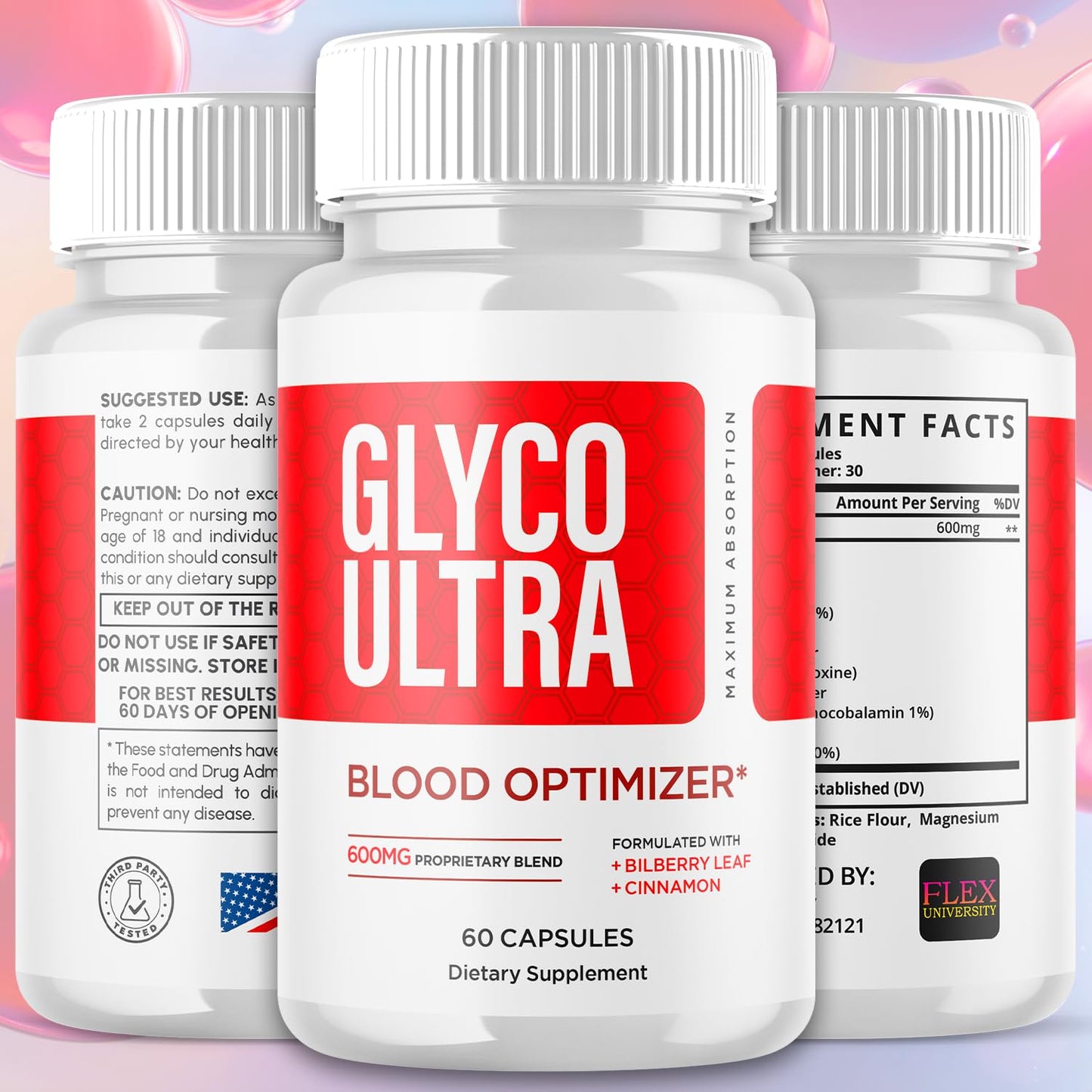 Flex University Glyco Ultra Blood Optimizer 120 Capsules