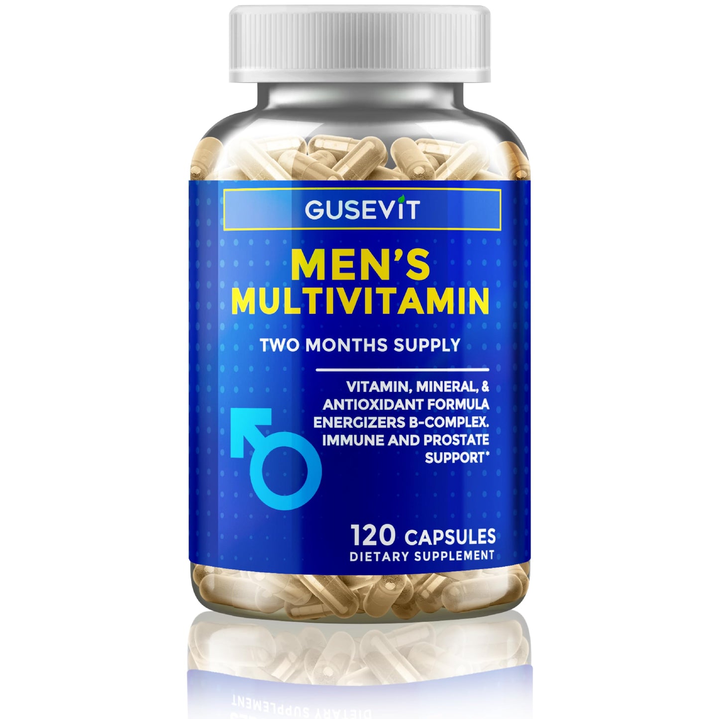 Gusevit 35-in-1 Men's Multivitamins for Immune Support, Stamina & Energy Boost Capsules 120 Count