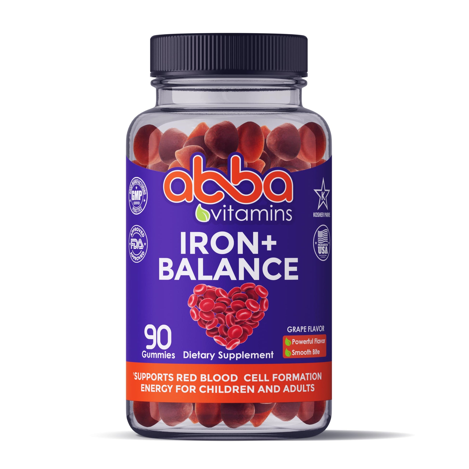 Abba Vitamins Iron + Balance Vitamins Gummies 90