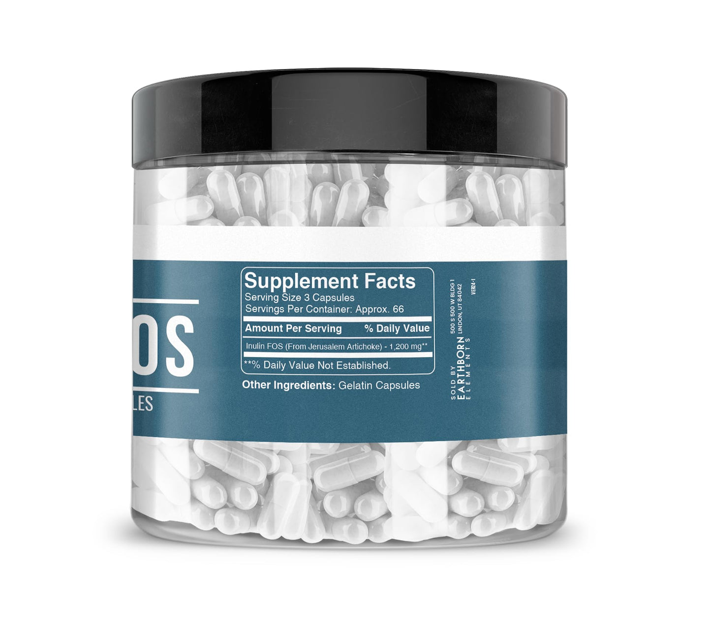 Earthborn Elements Inulin FOS Capsules 400 Capsules