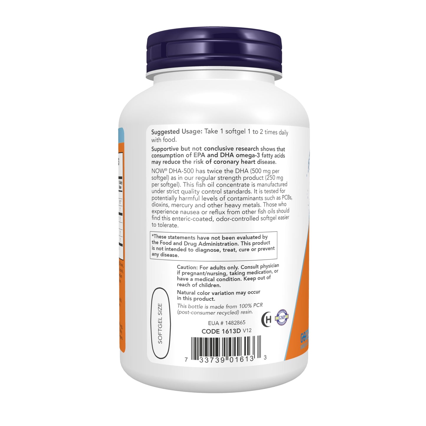 NOW Foods DHA-500 with 250 EPA Molecularly Distilled Softgels, Supports Brain Health, 180 Count