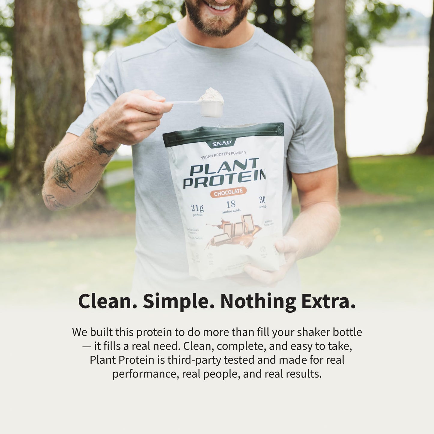 Snap Supplements Plant Based Vegan Protein Powder Chocolate, 30 Servings