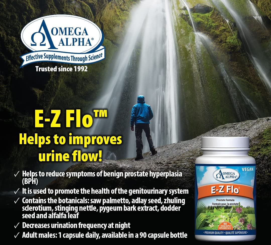 Omega Alpha E-Z Flo Saw Palmetto Seeds Extract Prostate Formula 90 Veg Capsules