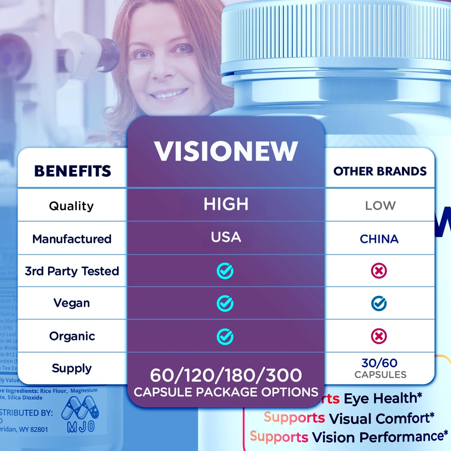 MJO VisioNew Vision Support Capsules, 120 Capsules