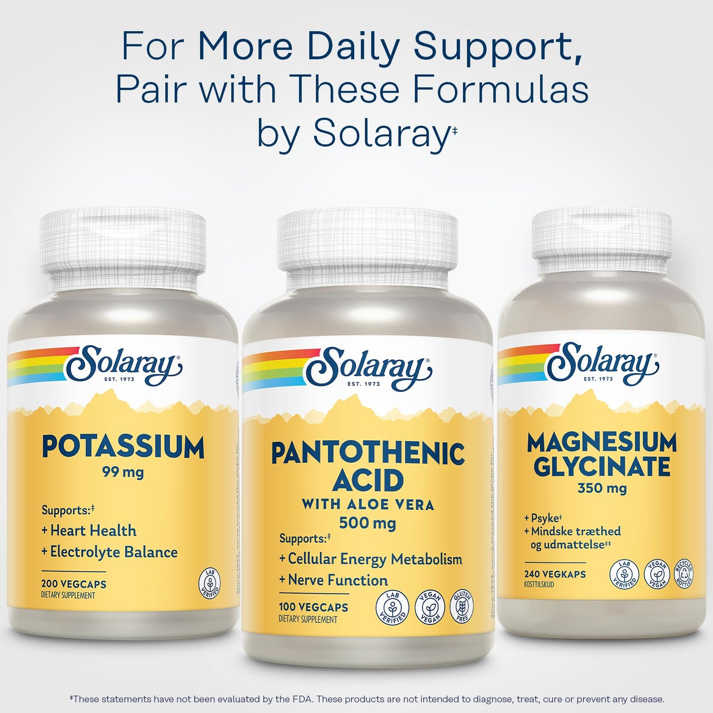 SOLARAY Pantothenic Acid 500mg Capsule, 100 Count