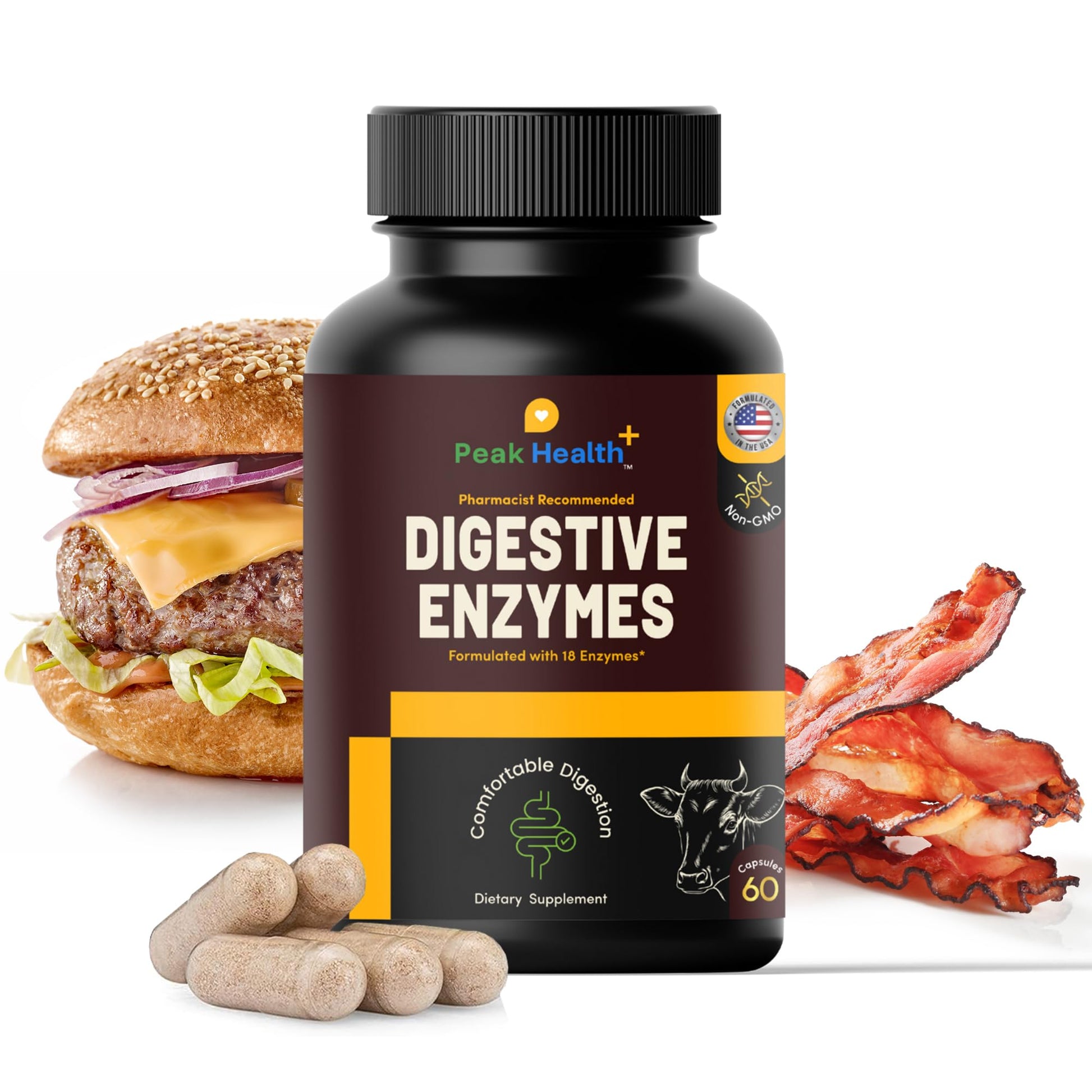 Peak Health Digestive Enzymes Capsule 60 Count