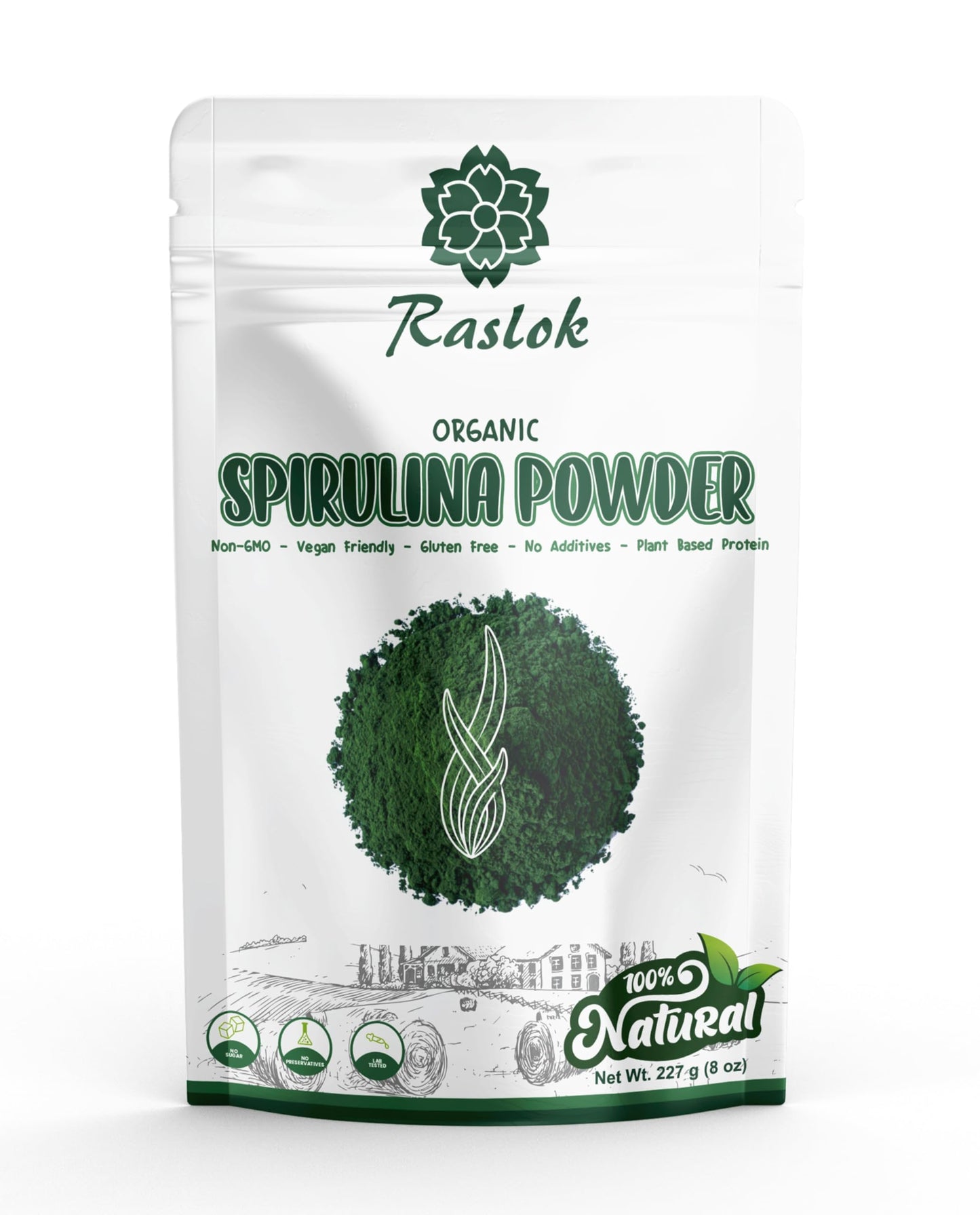 Raslok Spirulina Powder 8 Ounce (Pack of 1)