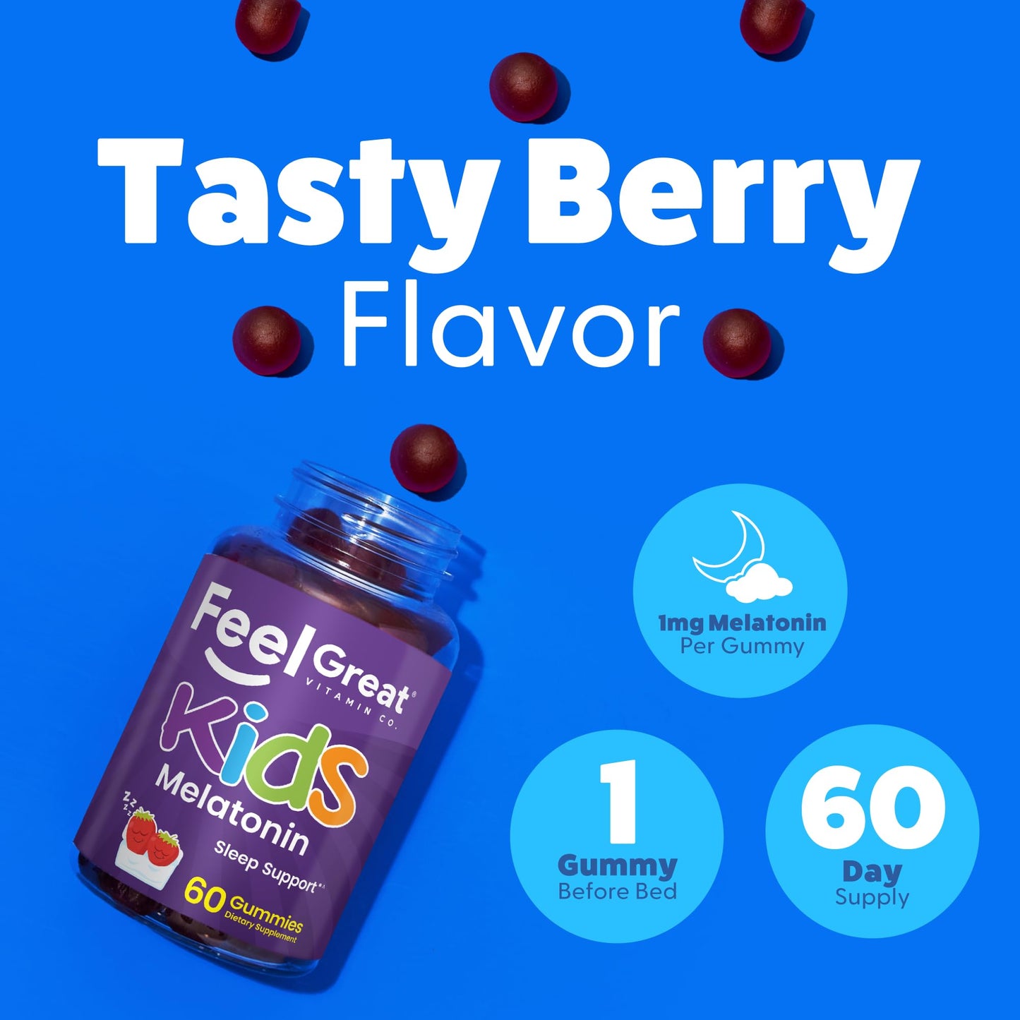 The Feel Great Vitamin Company Kids Melatonin Gummy 60 Count