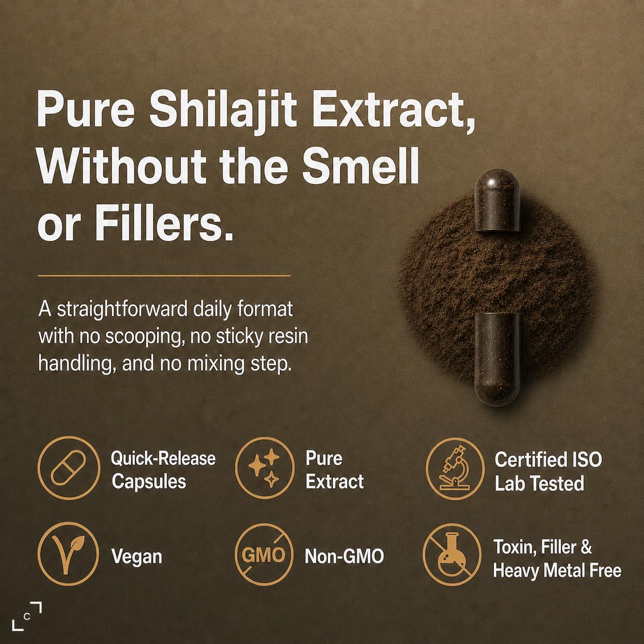 Essencraft Organic Himalayan Shilajit Resin Extract 1000mg Capsule, 120 Capsules