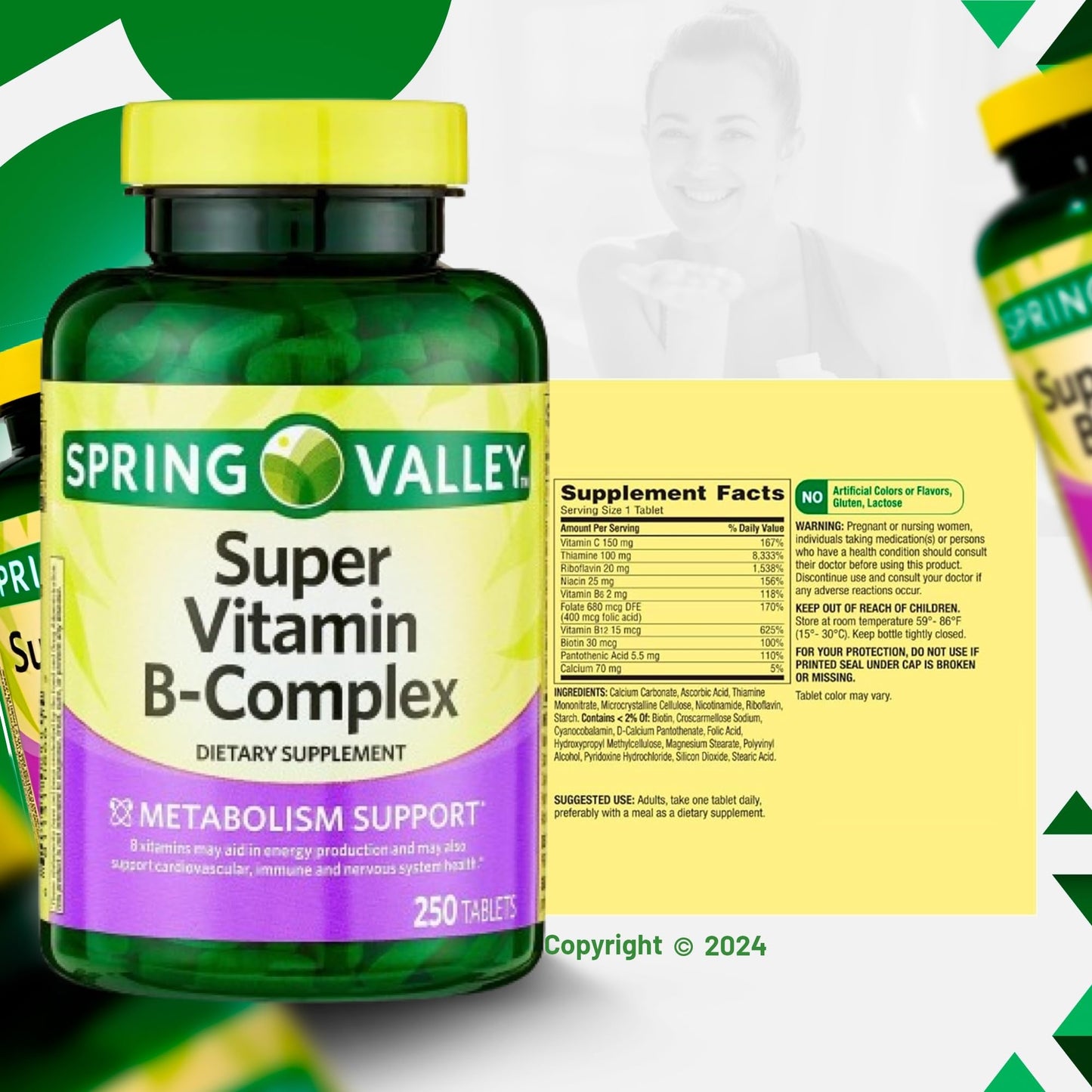 LightSpring Vitamin B-Complex Capsules, 250 Capsules