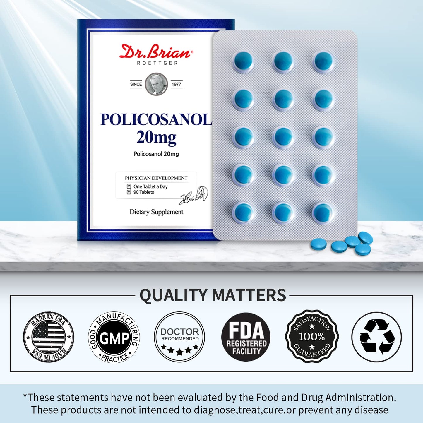 DR.BRIAN ROETTGER Policosanol 20mg Tablet, 90 Count