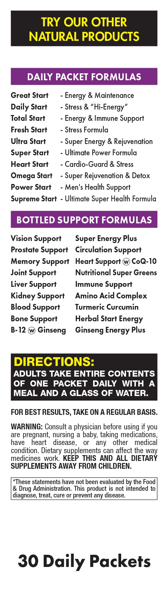 Fresh Start Omega Start All-in-One Daily Vitamin Pack Capsule 30 Count Total Body & Organ Health