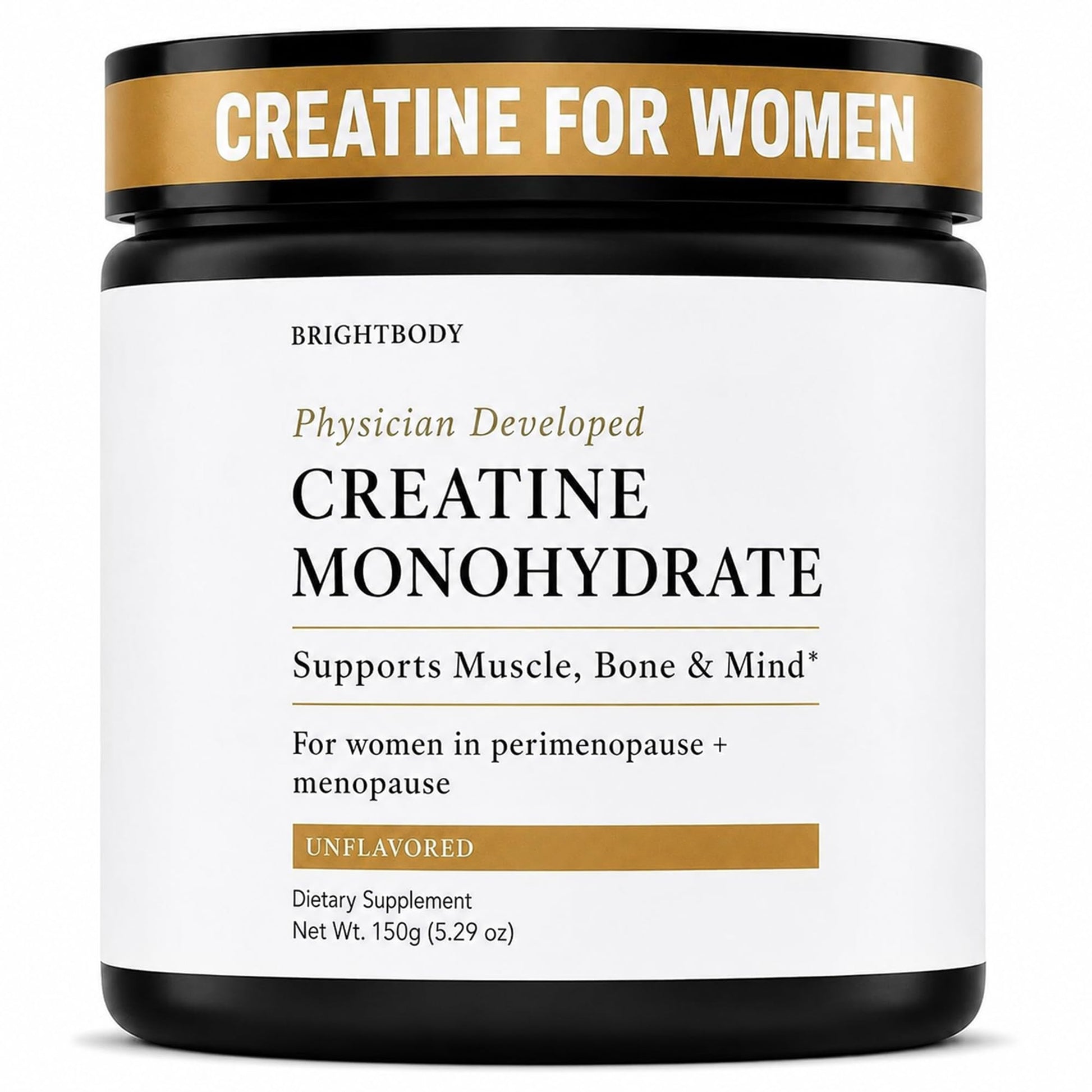 BRIGHT BODY Creatine Monohydrate for Women Powder 5.3 oz