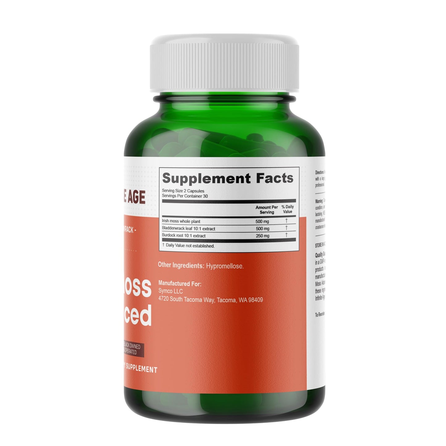 INFINITE AGE Sea Moss Advanced Superfood Capsules 1250mg, 120 Capsules