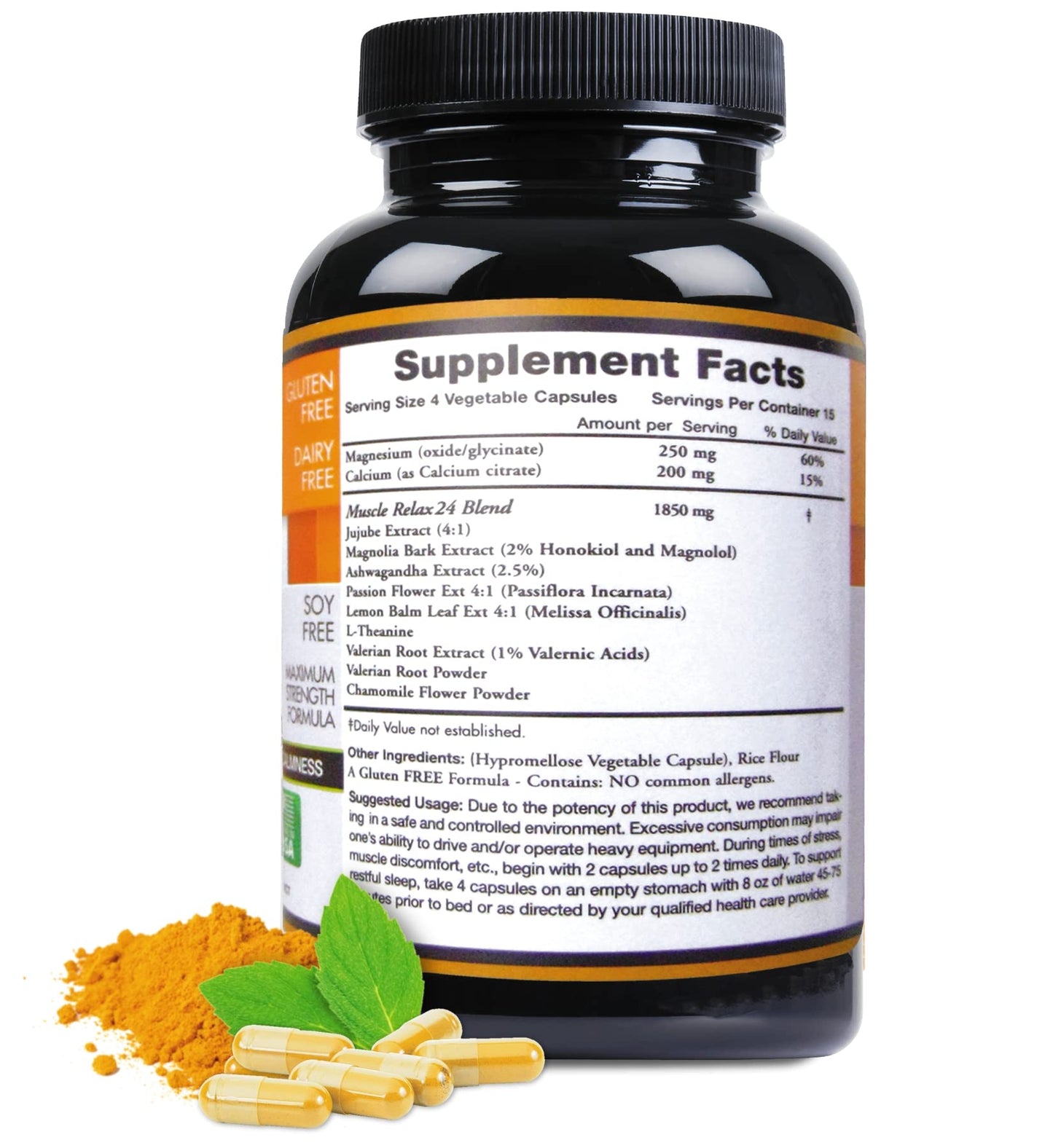 ecostream Naturals All Natural Relaxant Muscle Relax 24/7 Capsules 180 Count