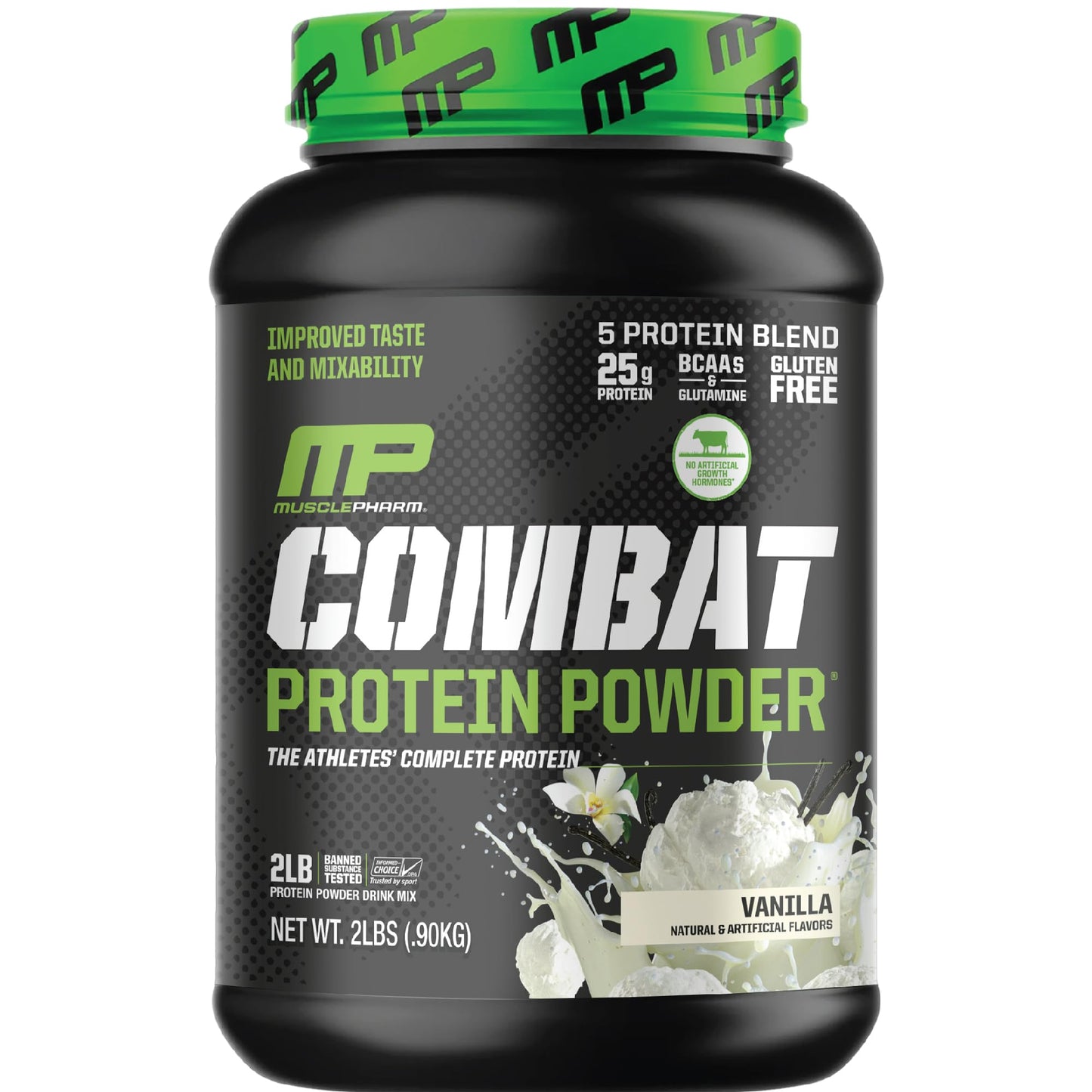 Muscle Pharm Combat Protein Powder 2 lb Vanilla and Chocolate Chip Cookie Dough