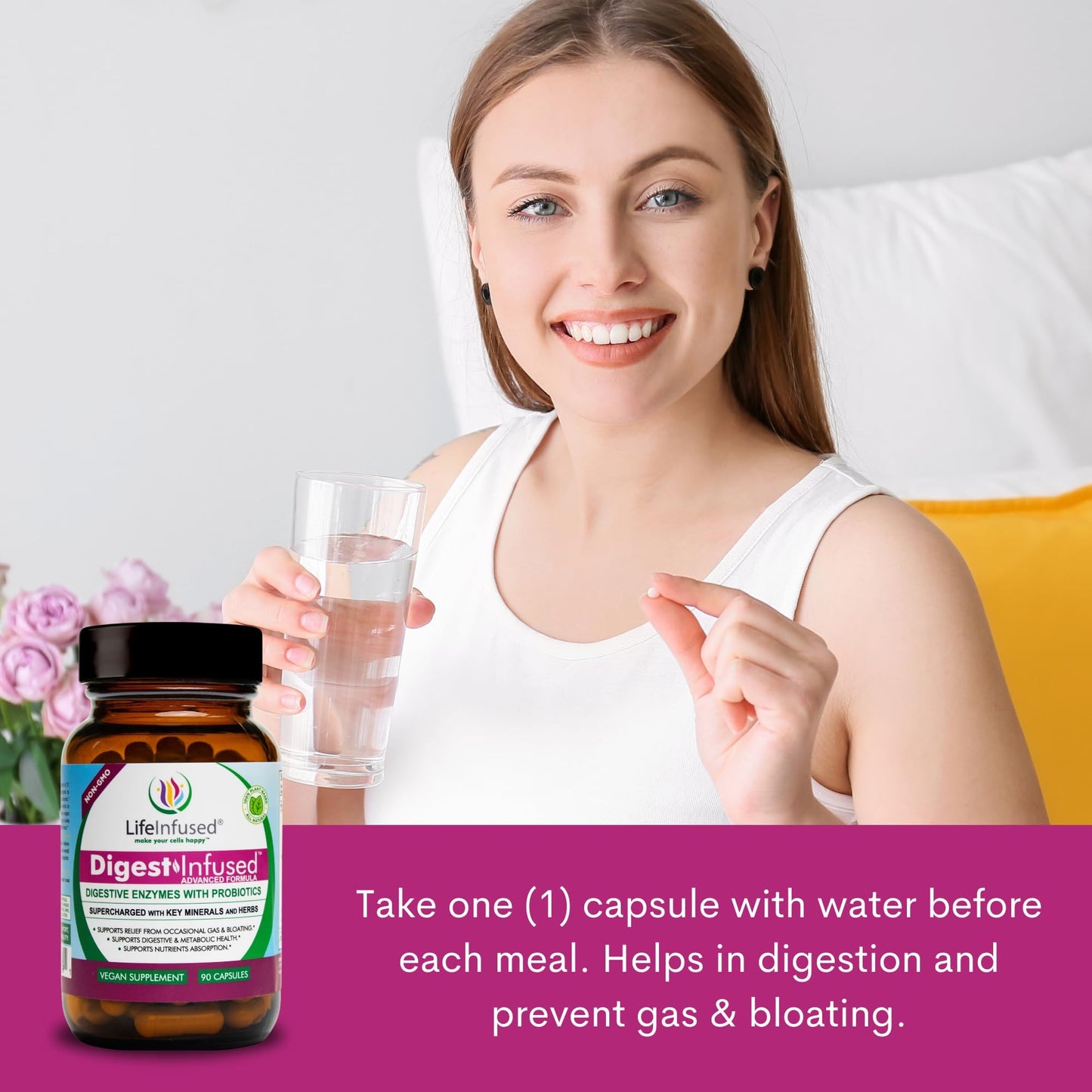 Life Infused Digestive Enzymes with Probiotics 90 Capsules