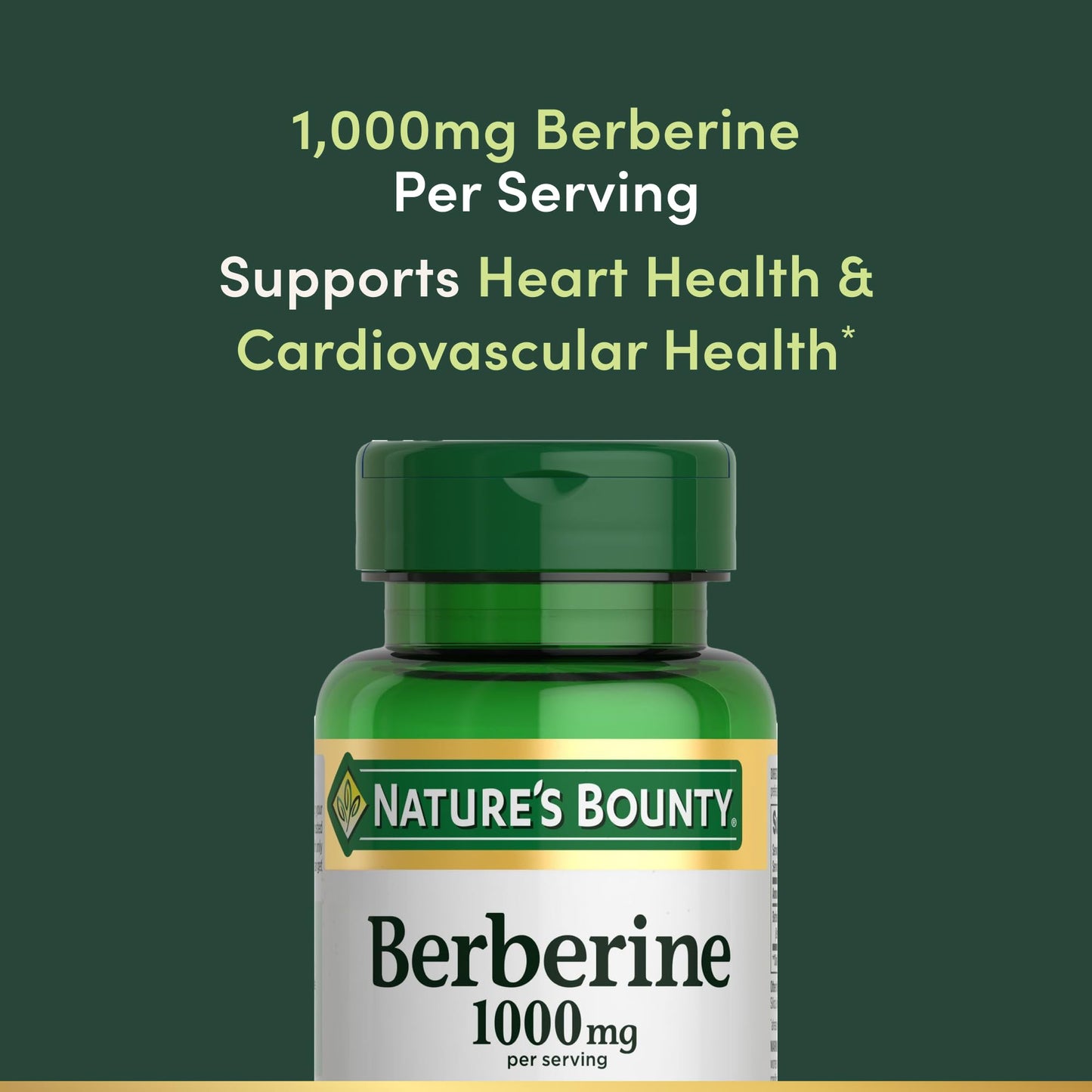Nature's Bounty Berberine 1000mg Capsule, 60 Count