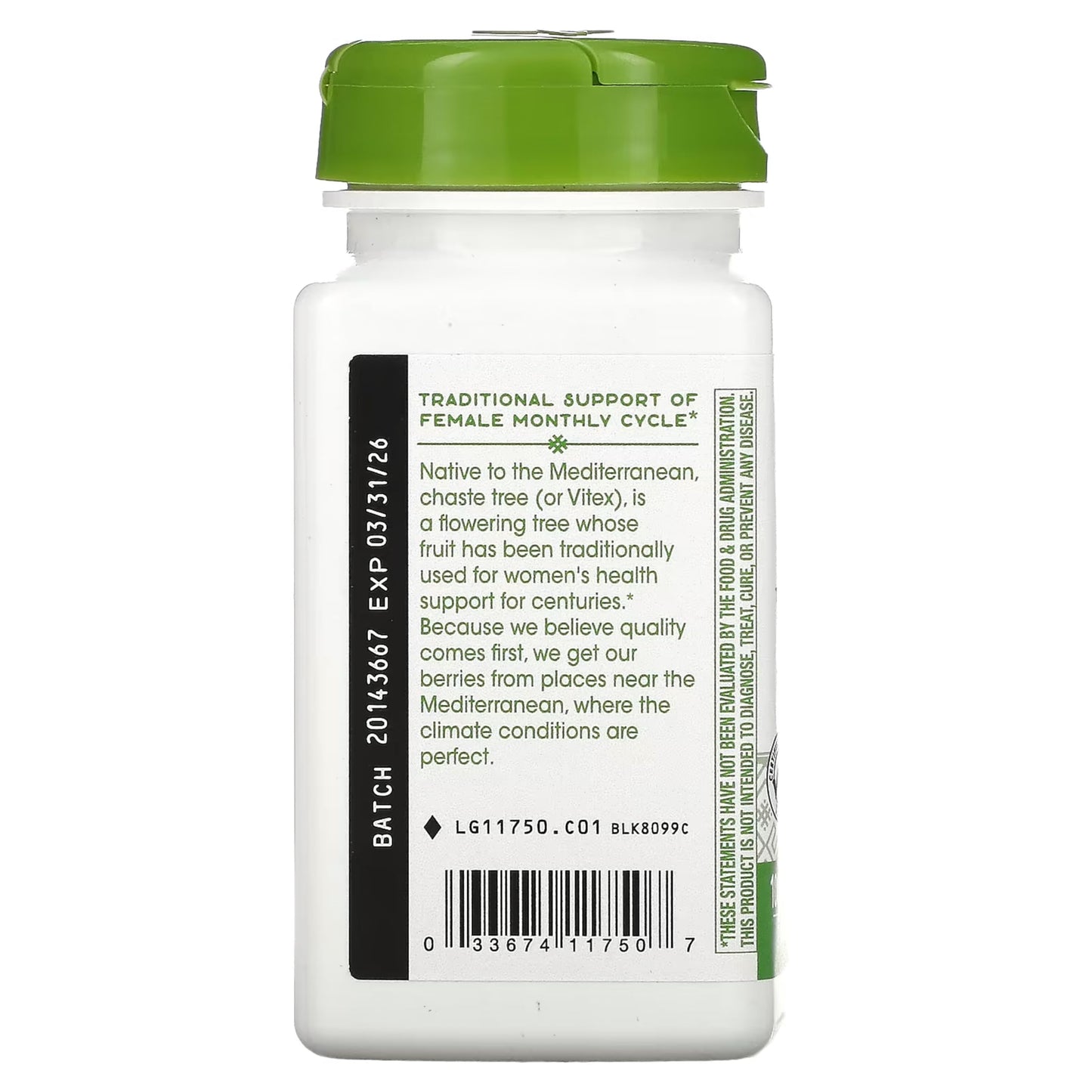 Nature's Way Vitex (Chaste Tree) Capsules, 100 Count