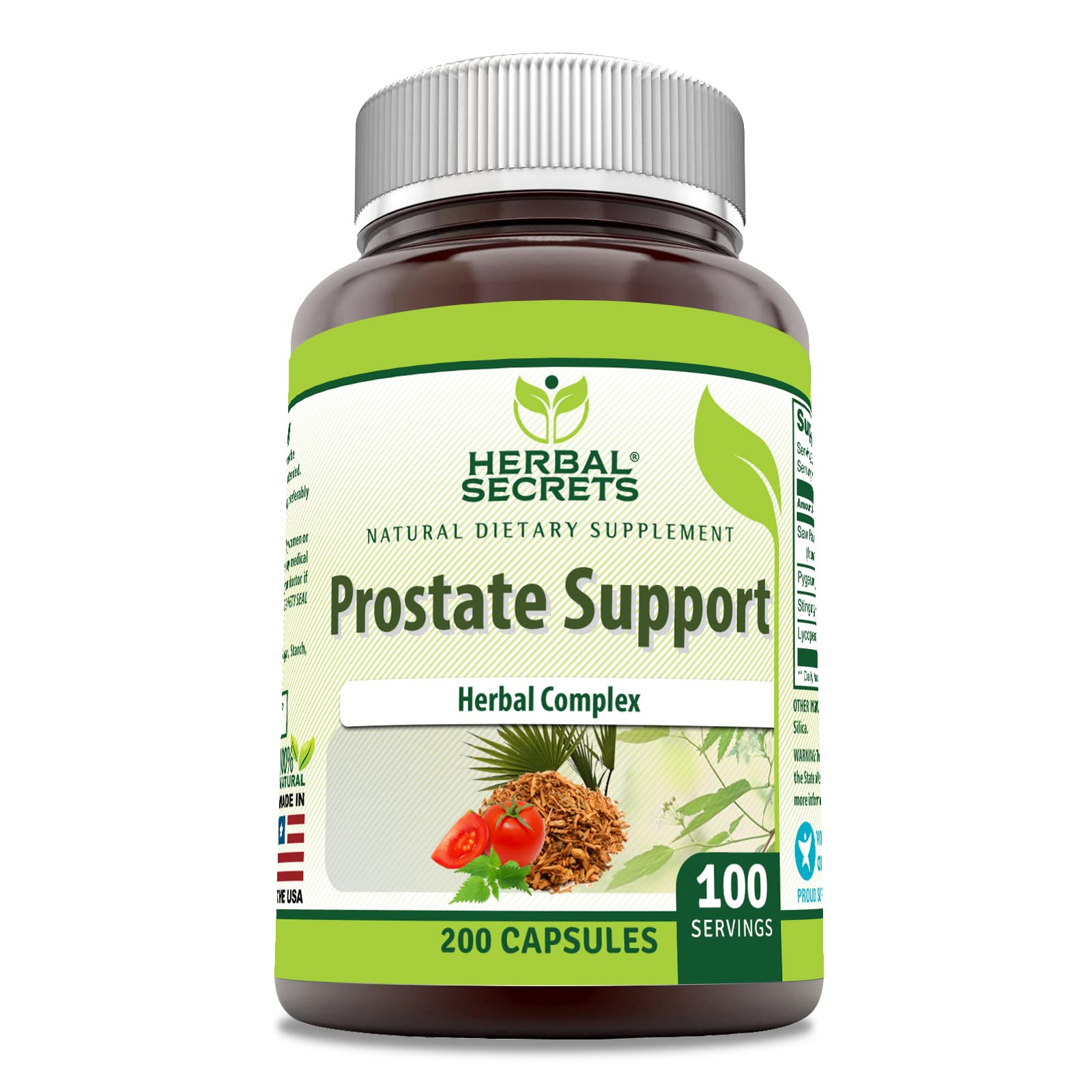 Herbal Secrets Prostate Support Supplement Capsules 200
