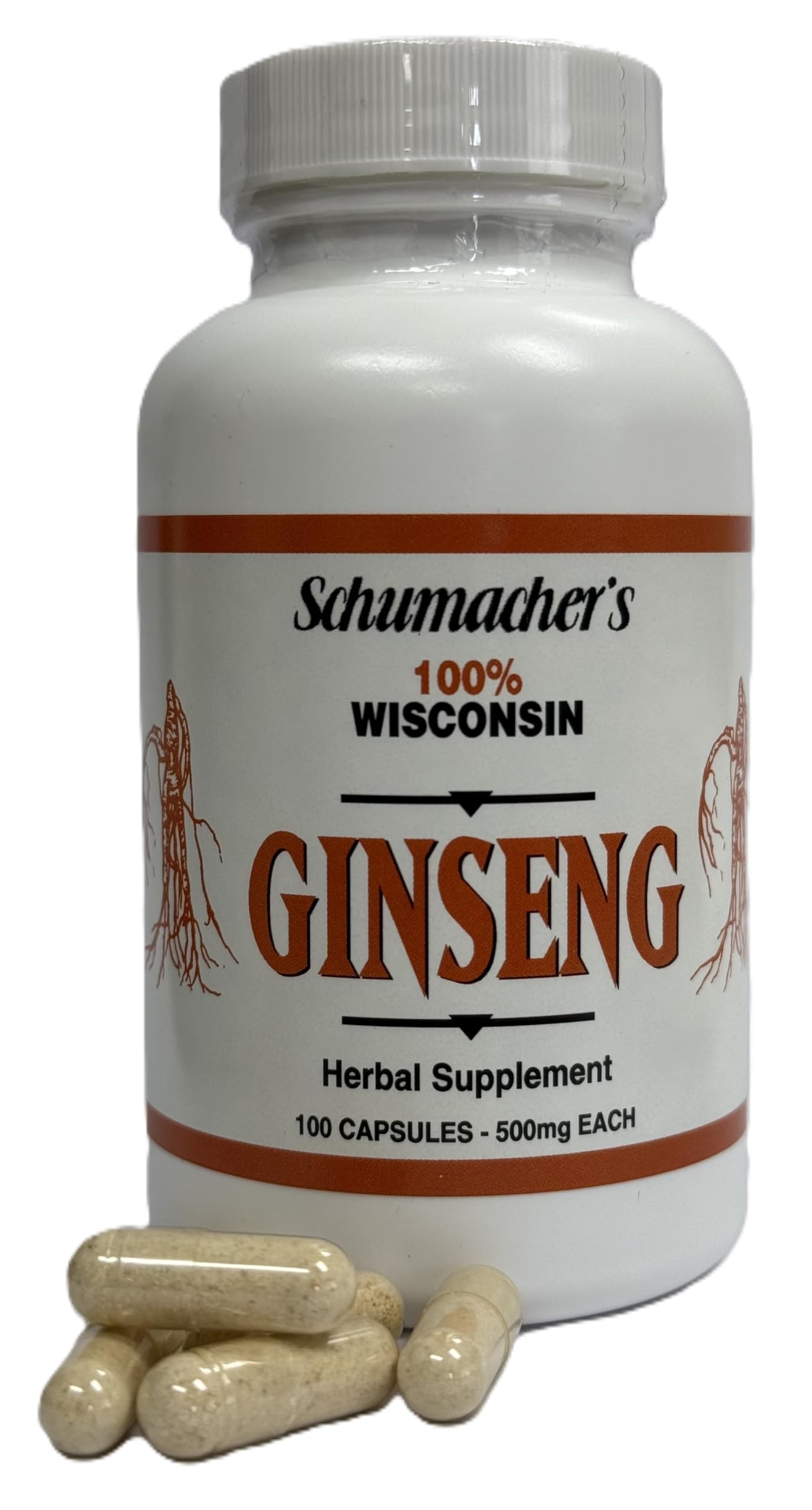 Schumacher Ginseng American Ginseng Capsules, 100 Count