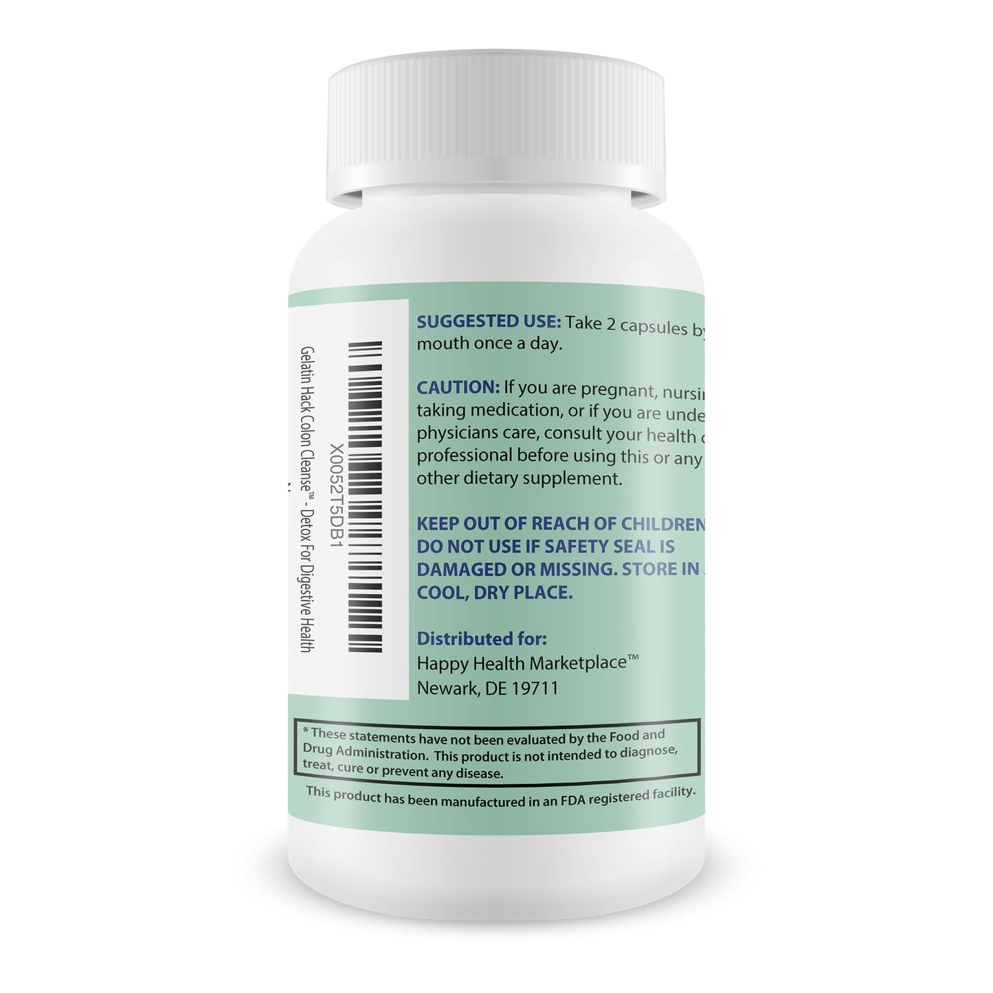 Happy Health Marketplace Gelatine Hack Colon Cleanse Capsule, 60 Count