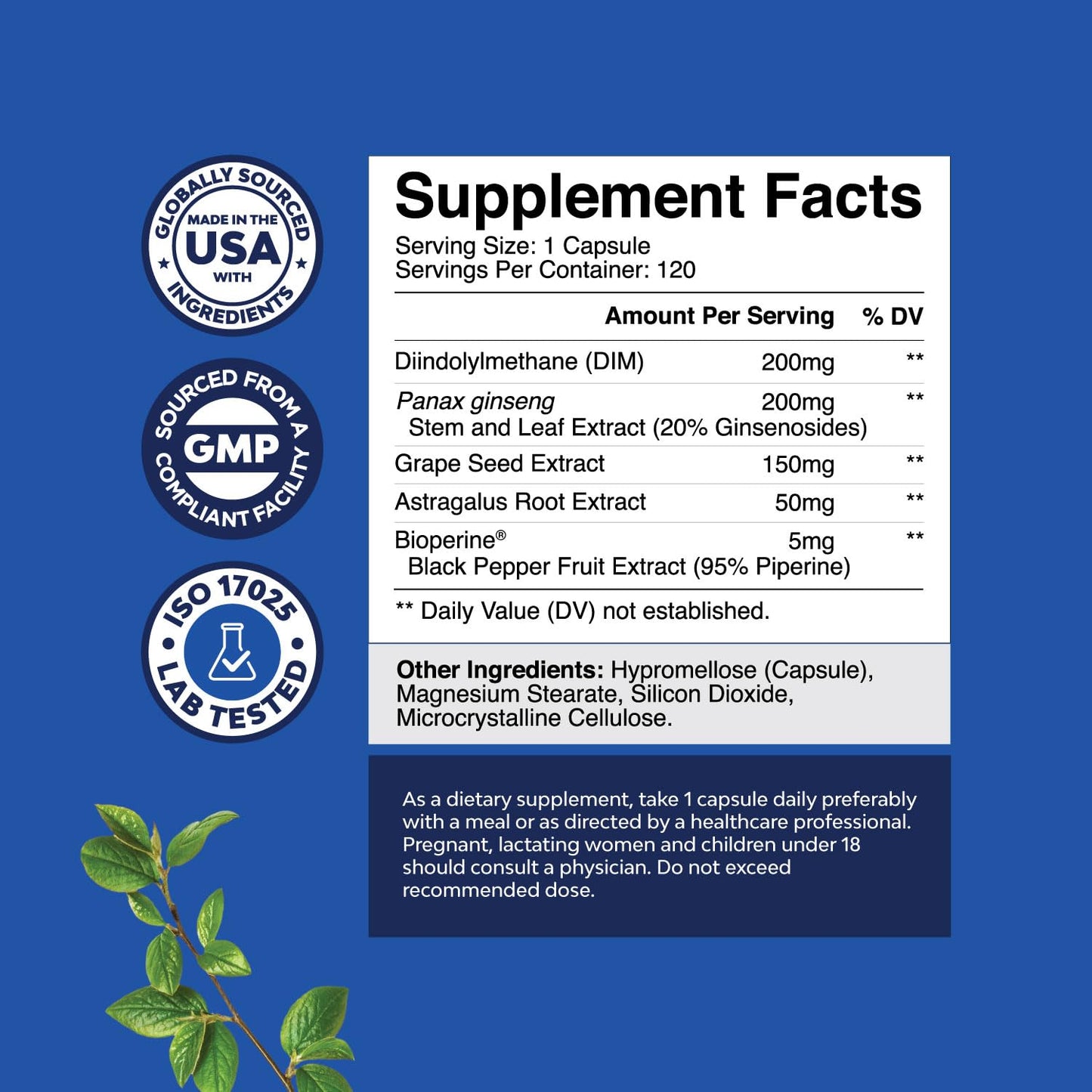 Natures Craft DIM Supplement for Men Capsules 120 Count