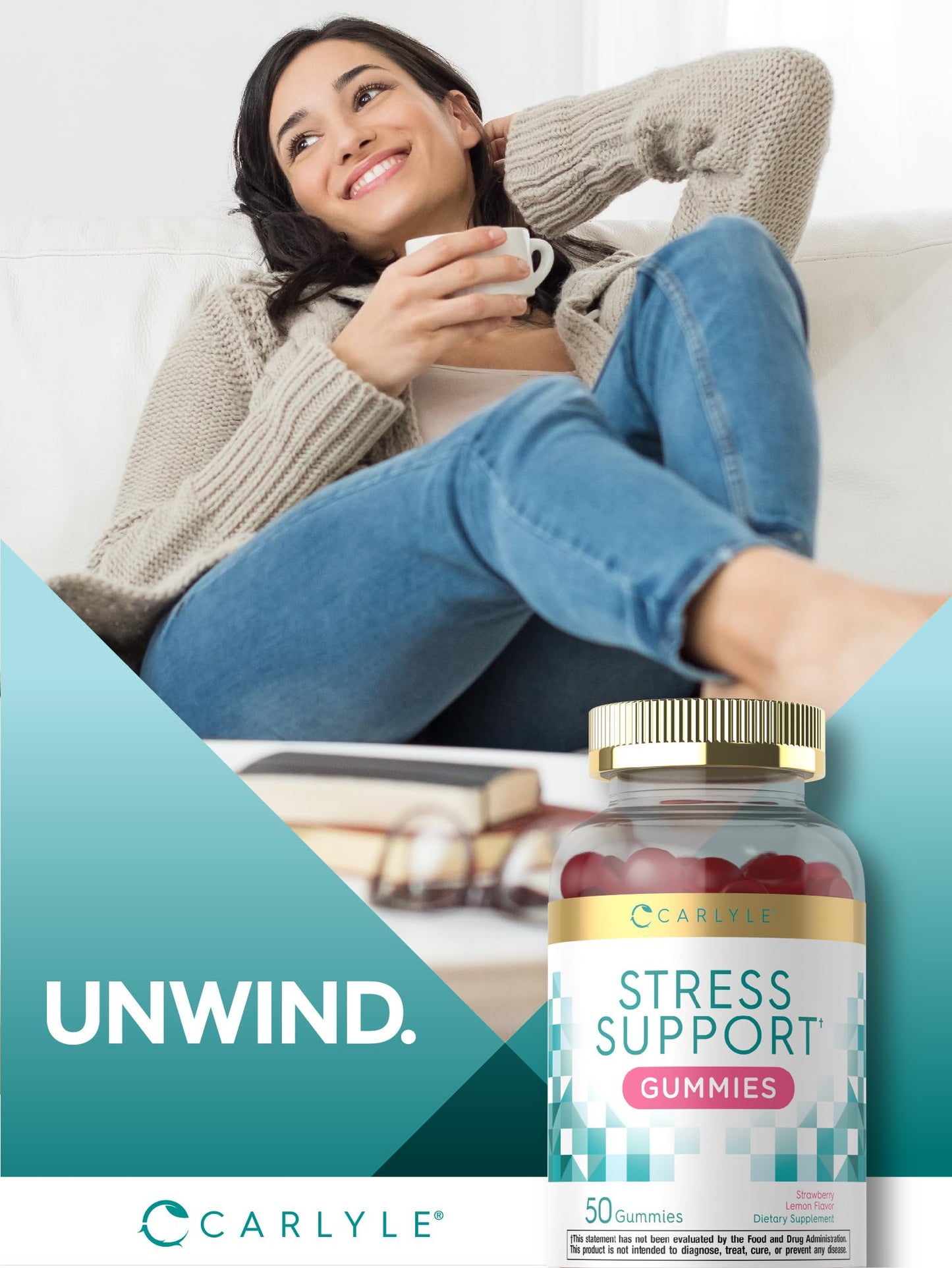 Carlyle Stress Support Supplement Gummies 50 Count