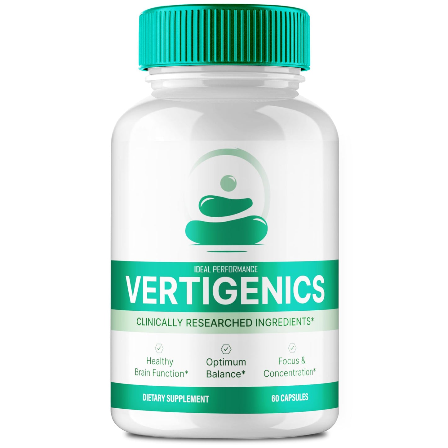 IDEAL PERFORMANCE Vertigenics Brain Supplements for Memory and Focus Capsules, 60 Count