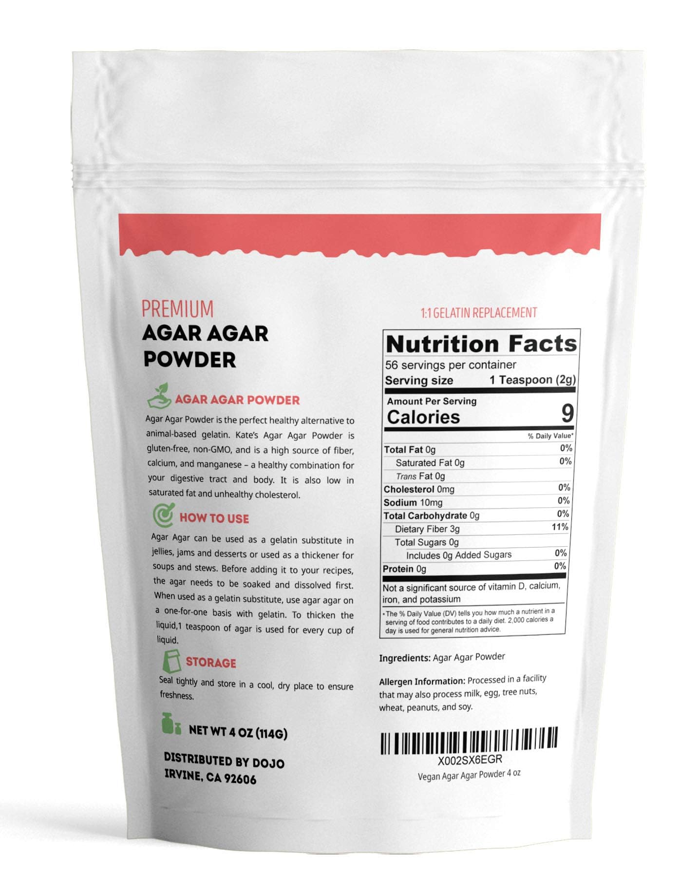 Kate Naturals Agar Agar Powder, 4 oz